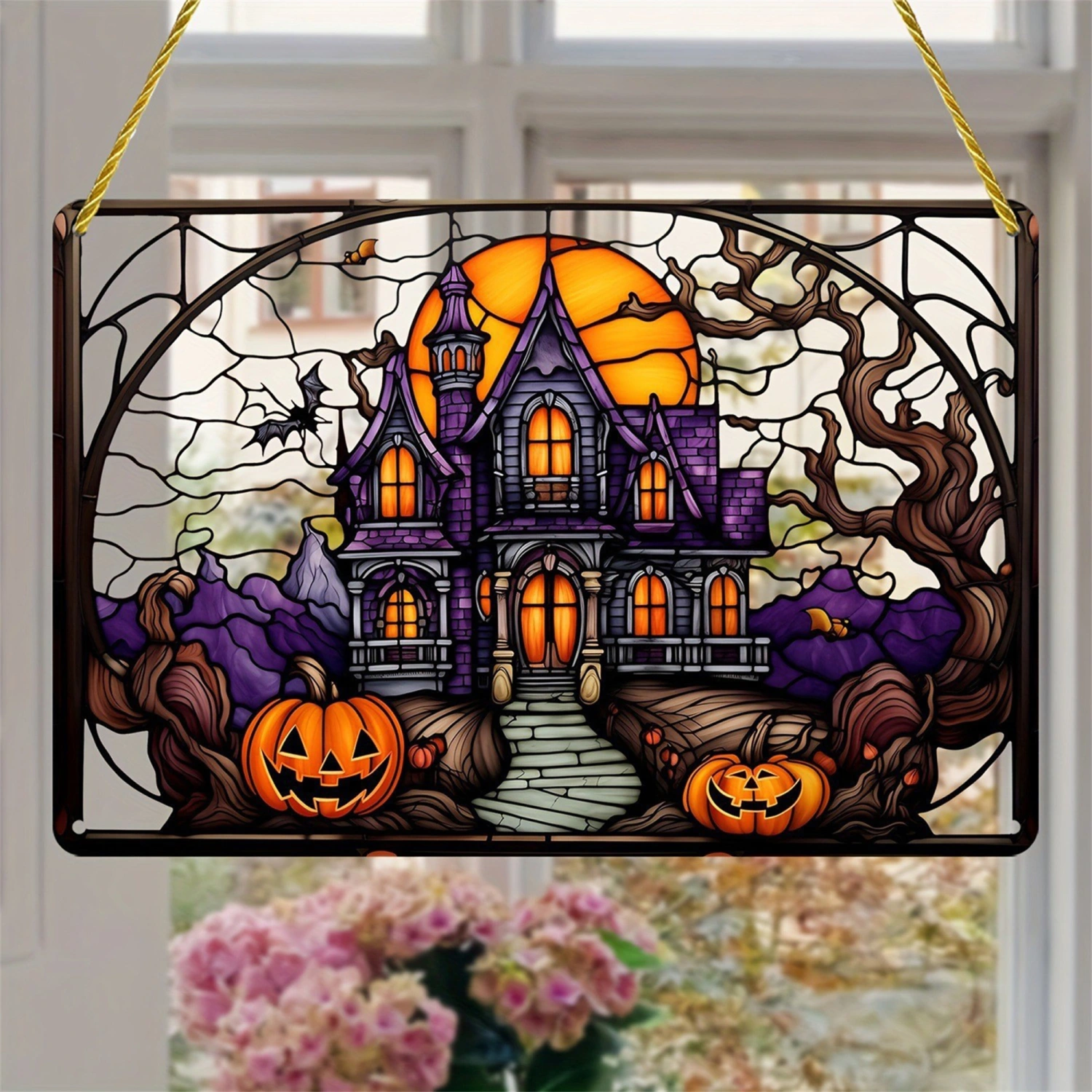 Halloween Acrylic Hanging Ornaments Hauted House Castle Decorations