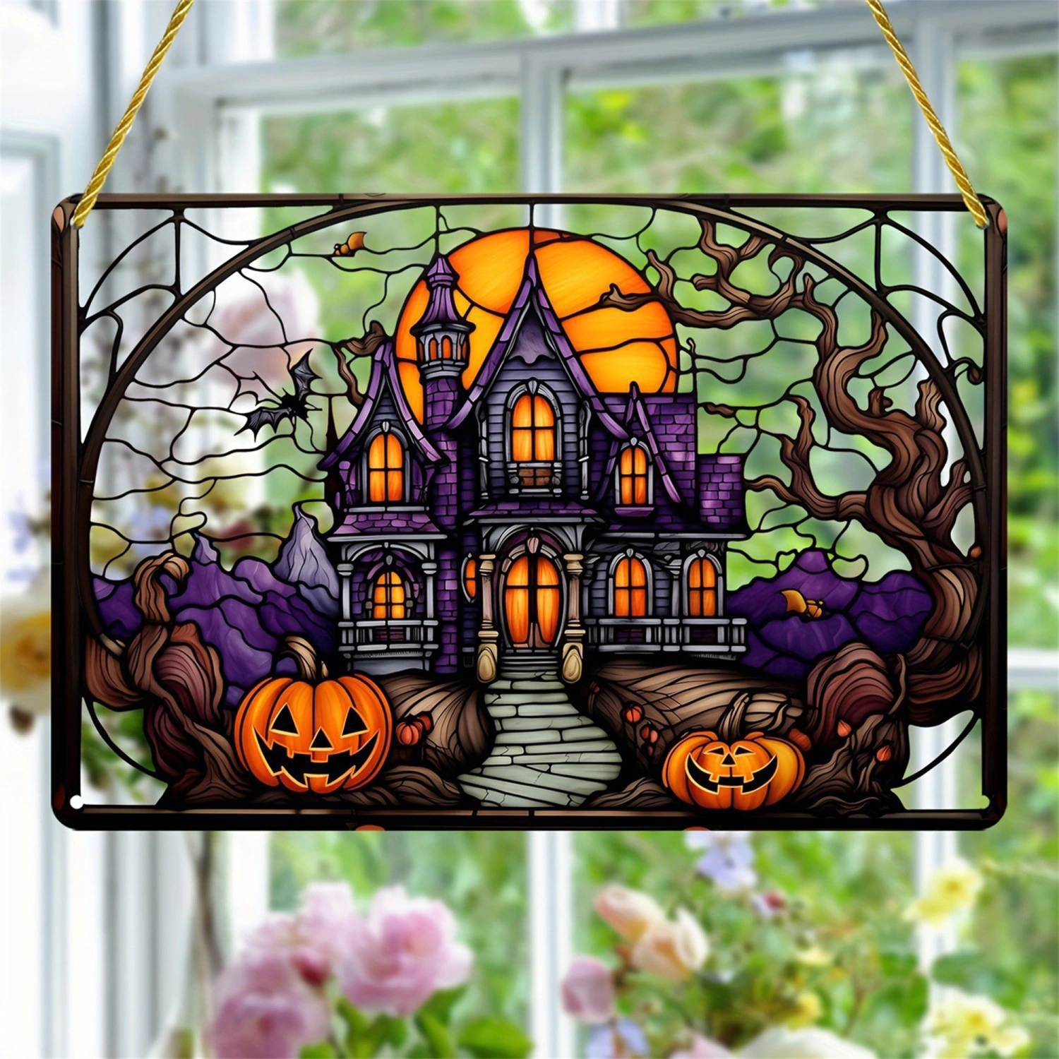 Halloween Acrylic Hanging Ornaments Hauted House Castle Decorations