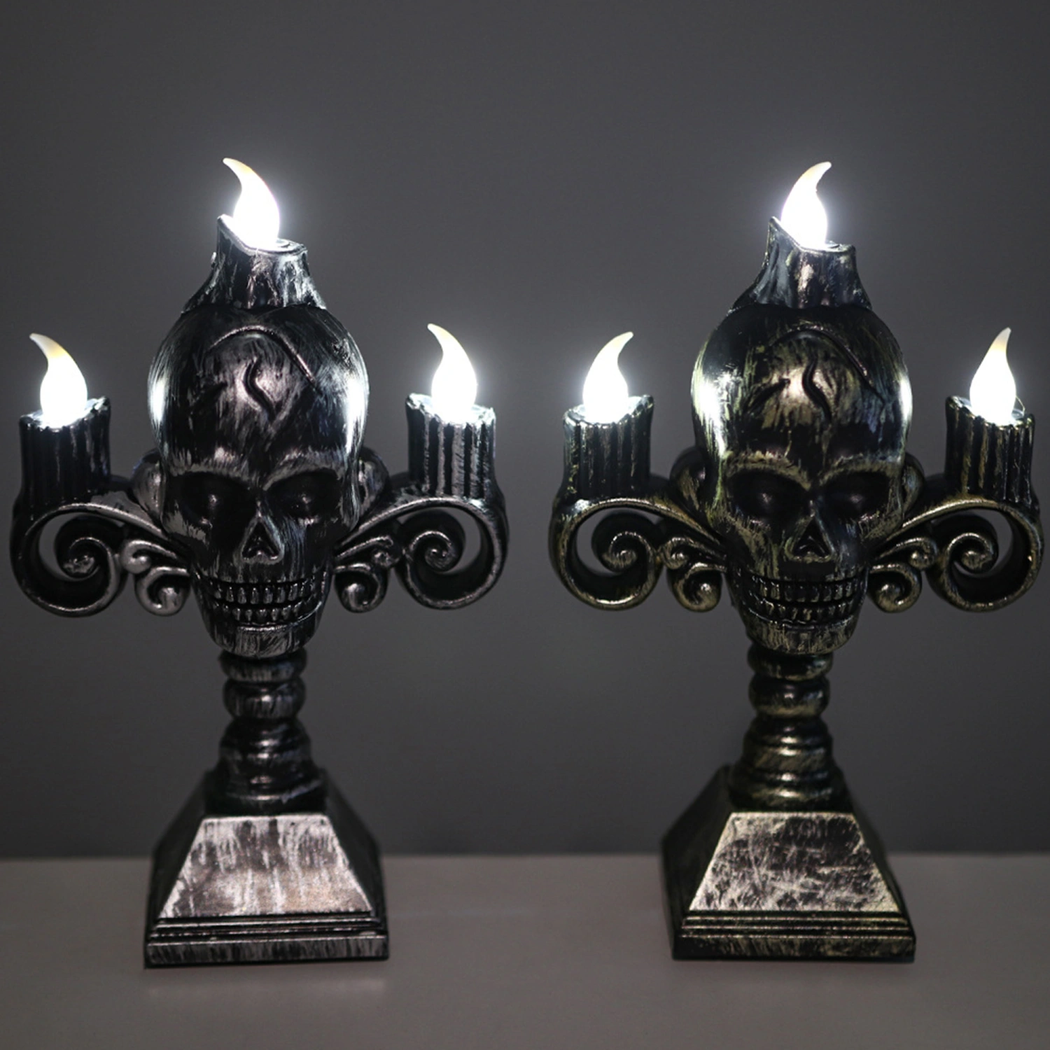Halloween Skull Candle Lights Vintage Skull Flameless LED Candles