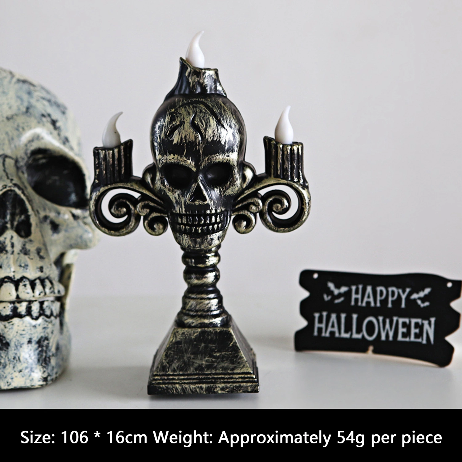 Halloween Skull Candle Lights Vintage Skull Flameless LED Candles