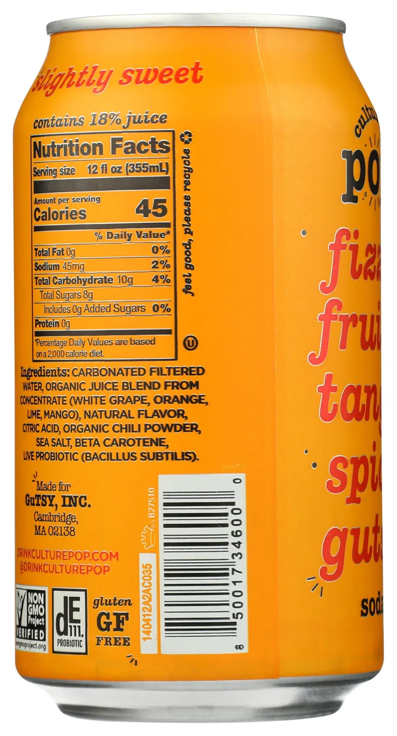 Culture Pop Soda Probiotic Orng Mango 12 FO