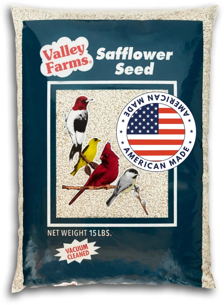 Safflower Seed Wild Bird Food for Outside Feeders, Safflower Bird Seed for Cardinals, Grosebeaks, and Buntings, Cardinal Bird Seed for Ourtside Feeders (15 LBS)