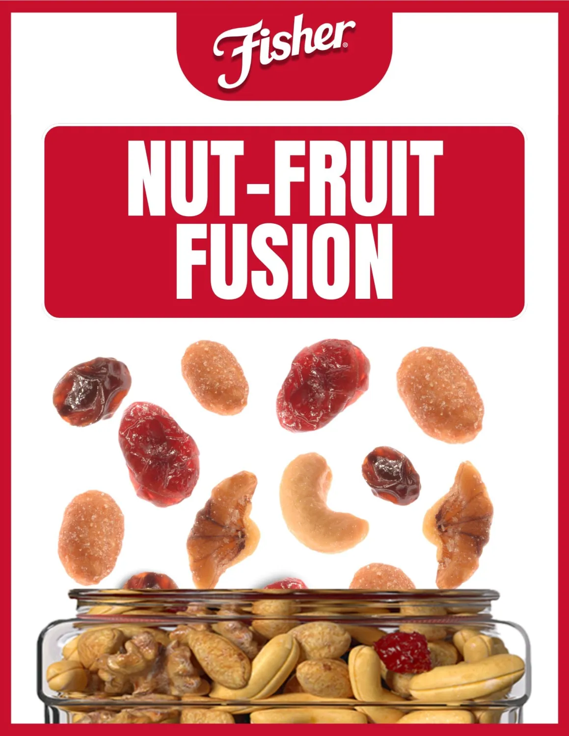 Fisher Snack Sweet Nut Trail Mix, 38 Ounces, Honey Roasted Peanuts, Raisins, Frosted Walnuts, Cashews, Dried Sweetened Cranberries