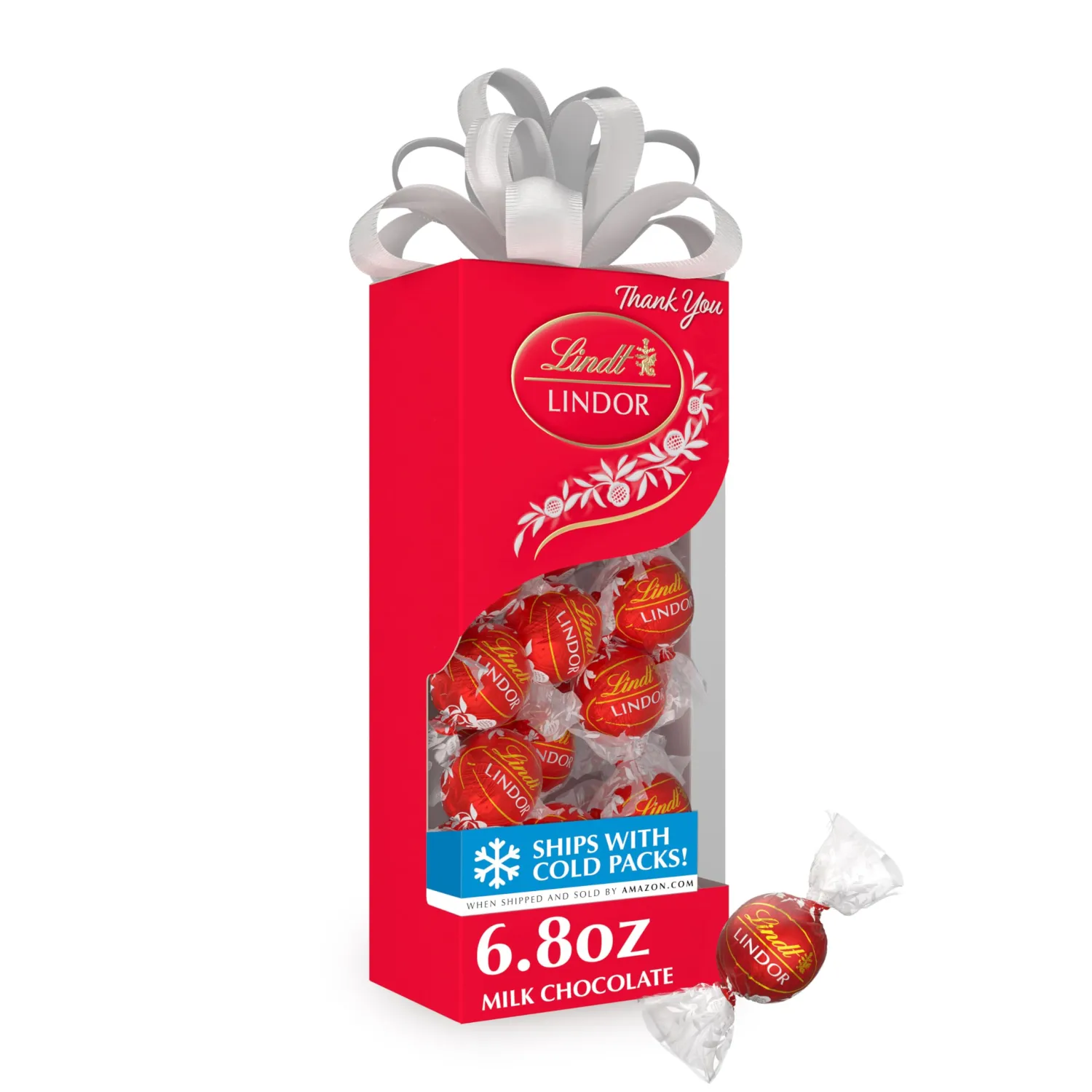 Lindt LINDOR Milk Chocolate Candy Truffles Traditions Gift Box, Milk Chocolate Candy with Smooth, Melting Truffle Center, 6.8 oz.