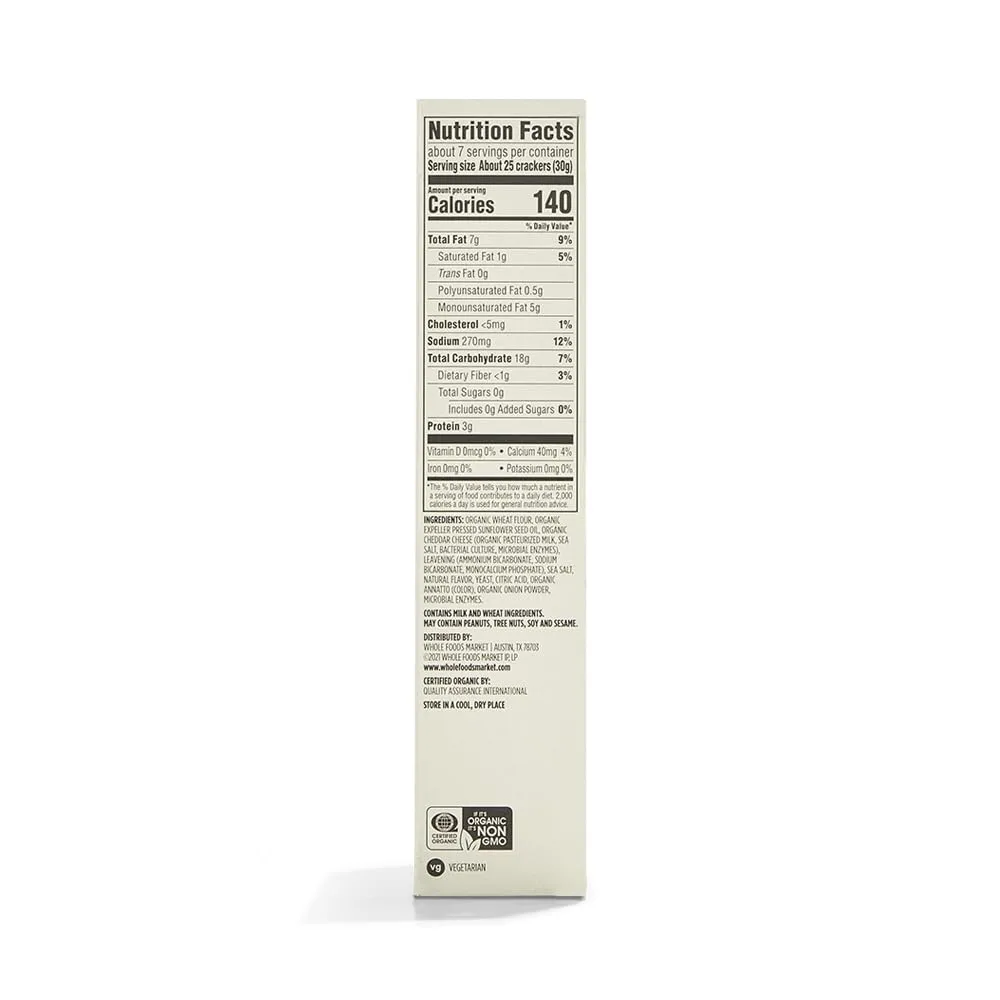 365 by Whole Foods Market, Organic Cheddar Squares, 7 Ounce