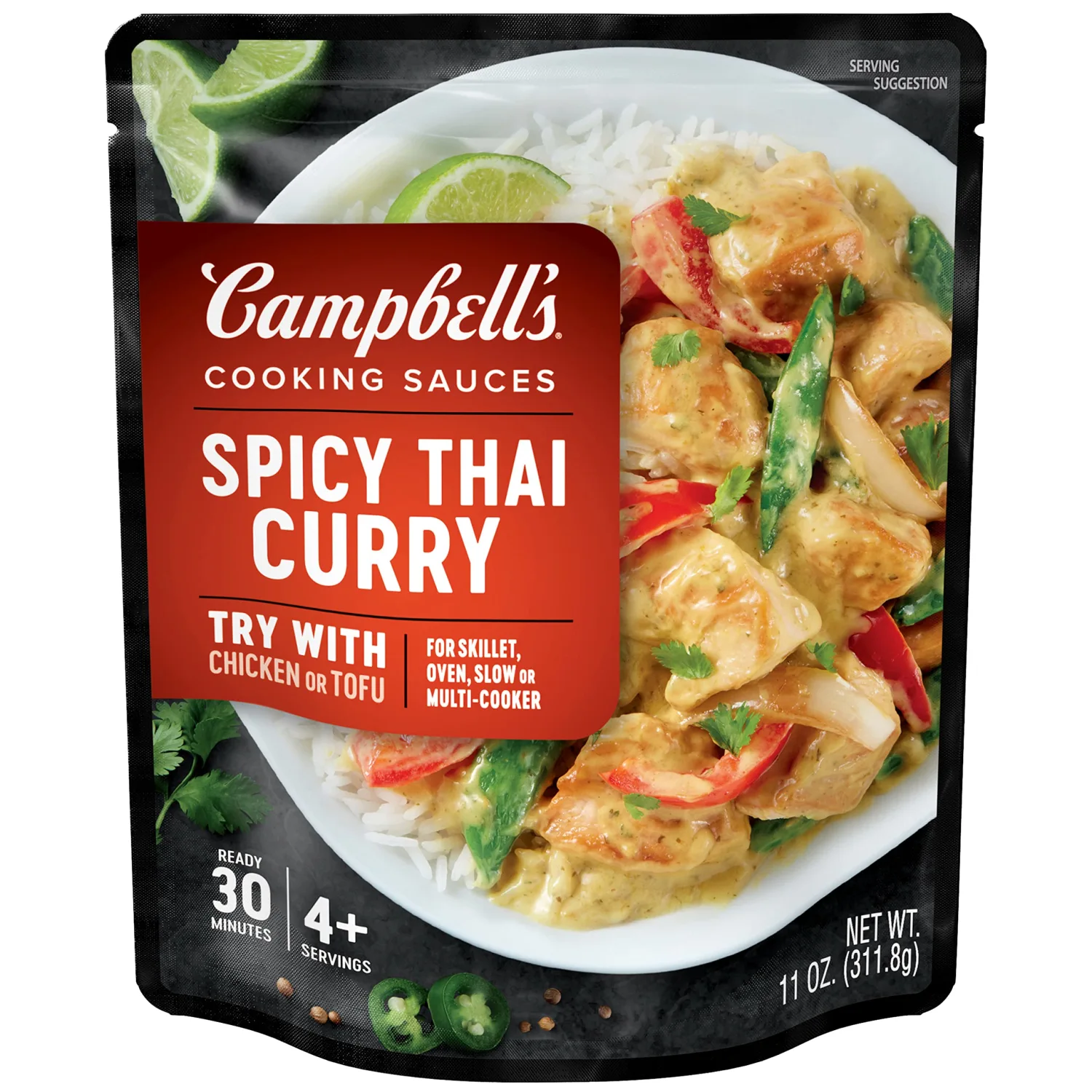 Campbell's Cooking Sauces, Spicy Thai Curry, 11 Oz Pouch