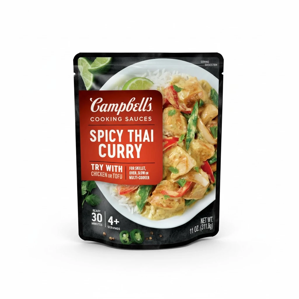 Campbell's Cooking Sauces, Spicy Thai Curry, 11 Oz Pouch