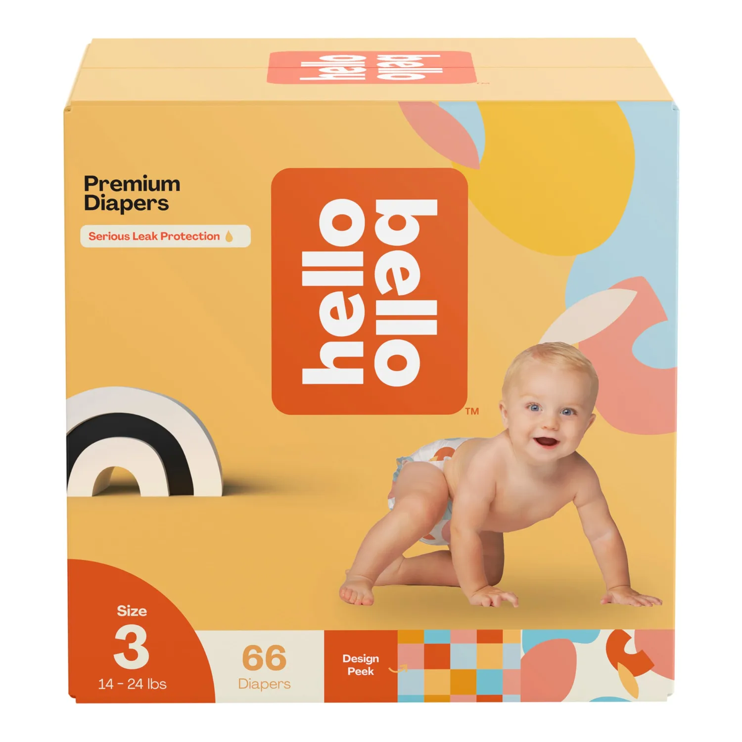 Hello Bello Premium Diapers Size 3, Honeysuckle Designs, 66ct Club Box