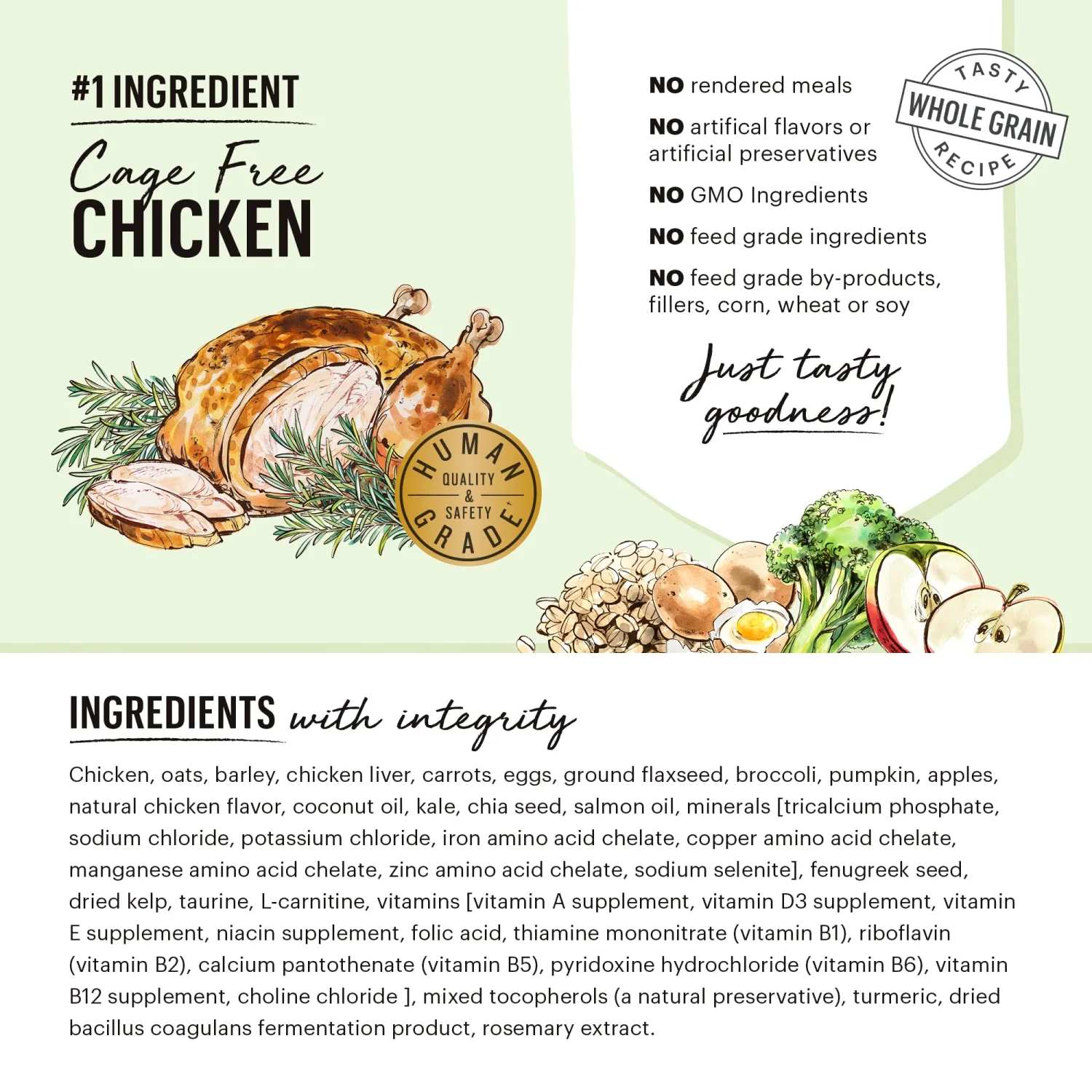 The Honest Kitchen Whole Food Clusters Whole Grain Chicken & Oat Dry Dog Food, 1 lb Bag