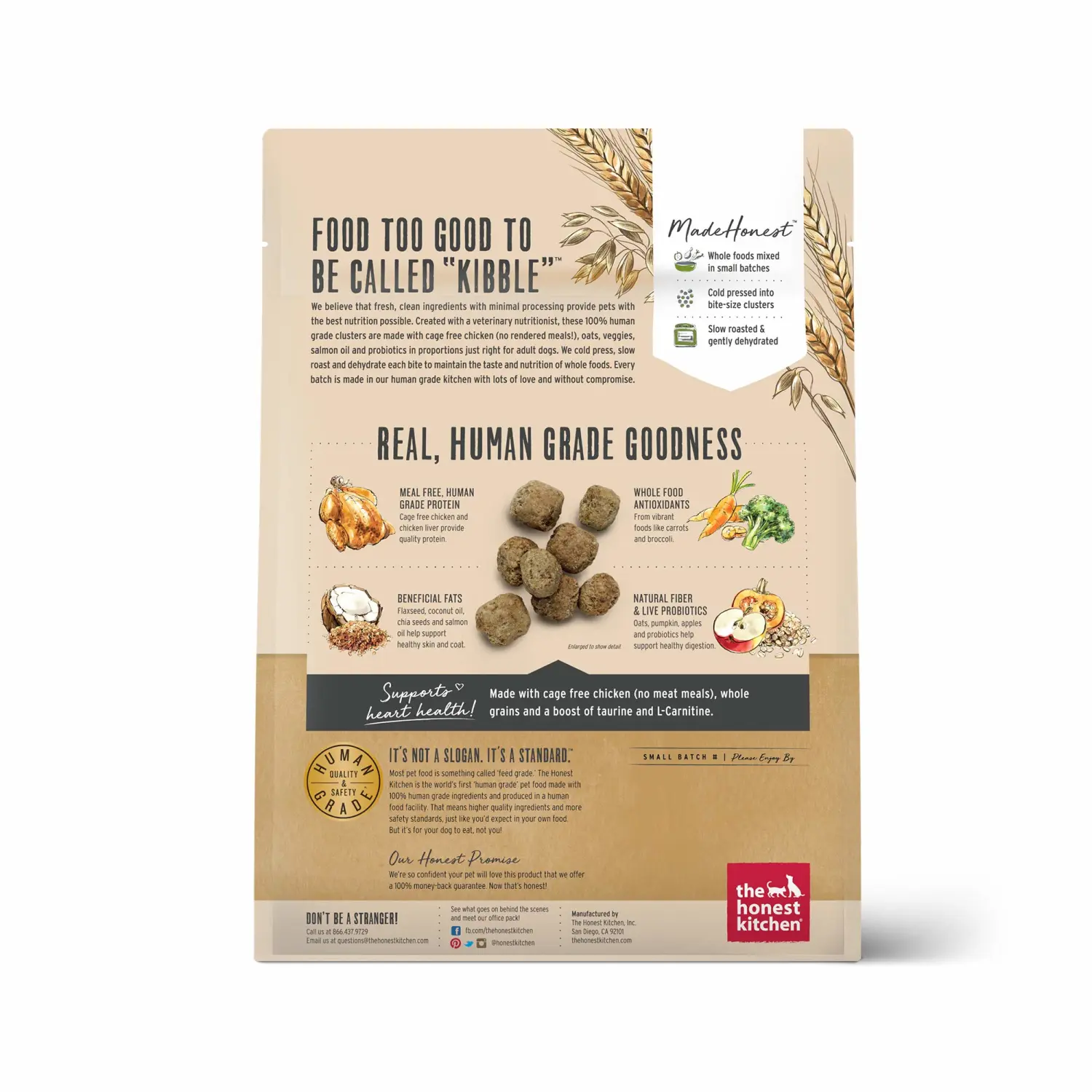 The Honest Kitchen Whole Food Clusters Whole Grain Chicken & Oat Dry Dog Food, 1 lb Bag