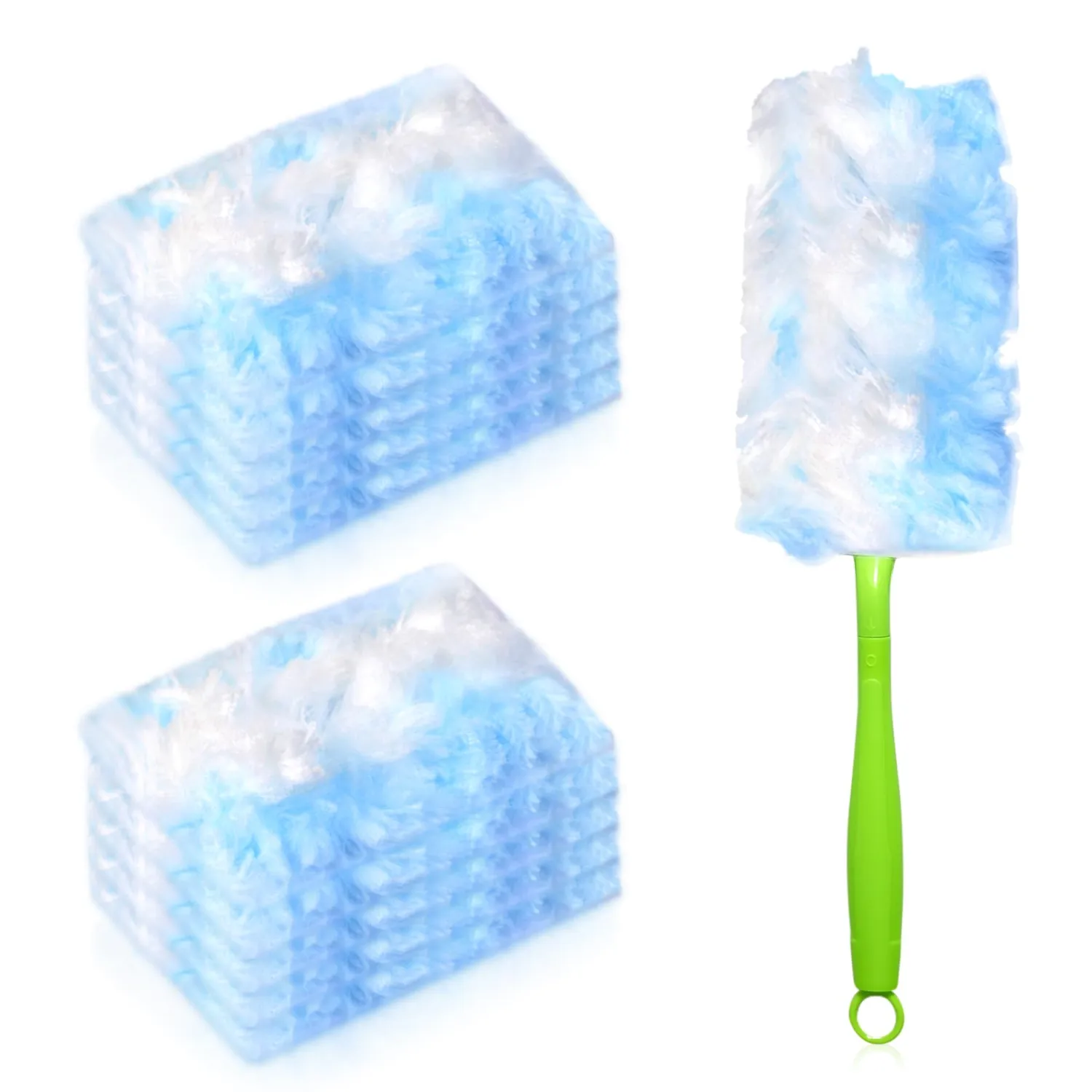 Duster Refills with Duster Refills,10 Count 180 Heavy Duty Dusters Refills,Multi Surface Heavy Duty Feather Dusters Kit for Cleaning Kitchens,Bedrooms,Bathrooms,Studies,Cars