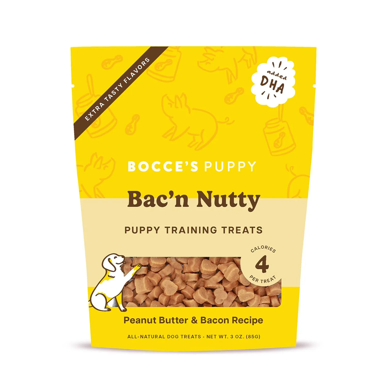 Bocce's Bakery Puppy Bac'n Nutty Training Treats for Dogs, Wheat-Free Dog Treats, Made with Real Ingredients, Baked in The USA, 3 oz