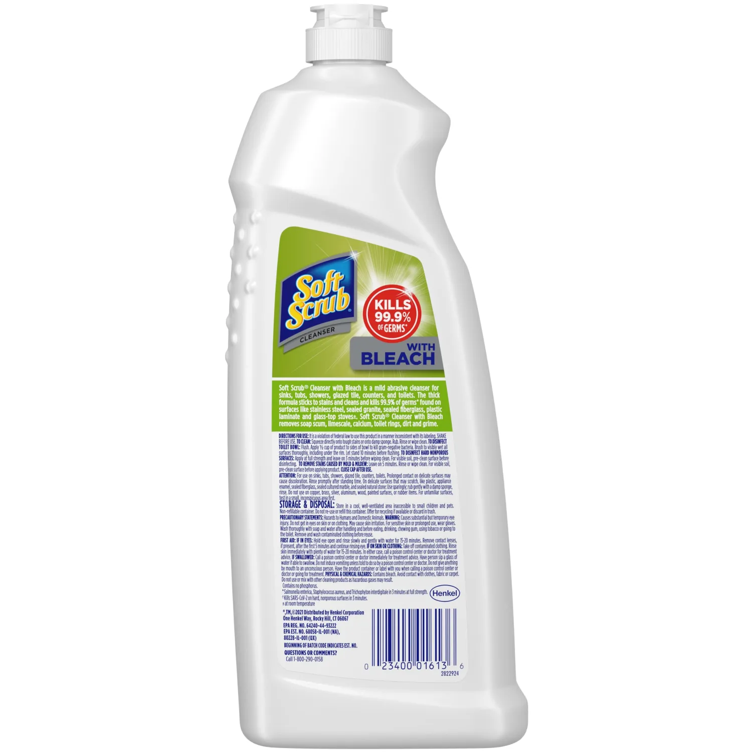 Soft Scrub Antibacterial Multi-Purpose Cleanser with Bleach Surface Cleaner, 36 Fluid Ounces