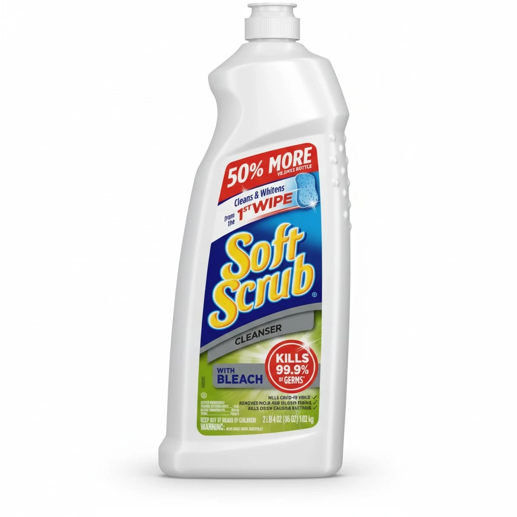 Soft Scrub Antibacterial Multi-Purpose Cleanser with Bleach Surface Cleaner, 36 Fluid Ounces
