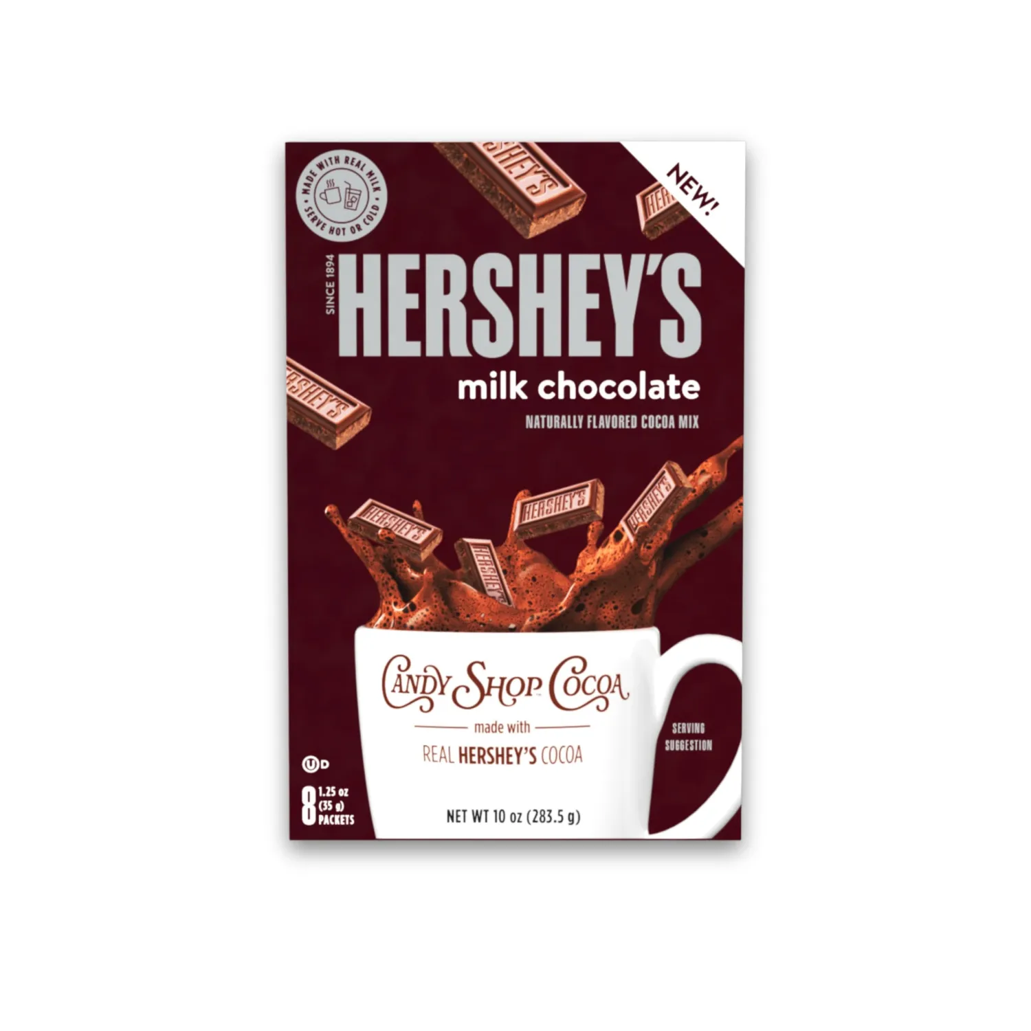 Candy Shop Cocoa HERSHEY'S Milk Chocolate Cocoa Mix Hot Chocolate Make Hot or Iced Cocoa Made With Real Milk Gluten Free 1.25 oz packet (24 count)