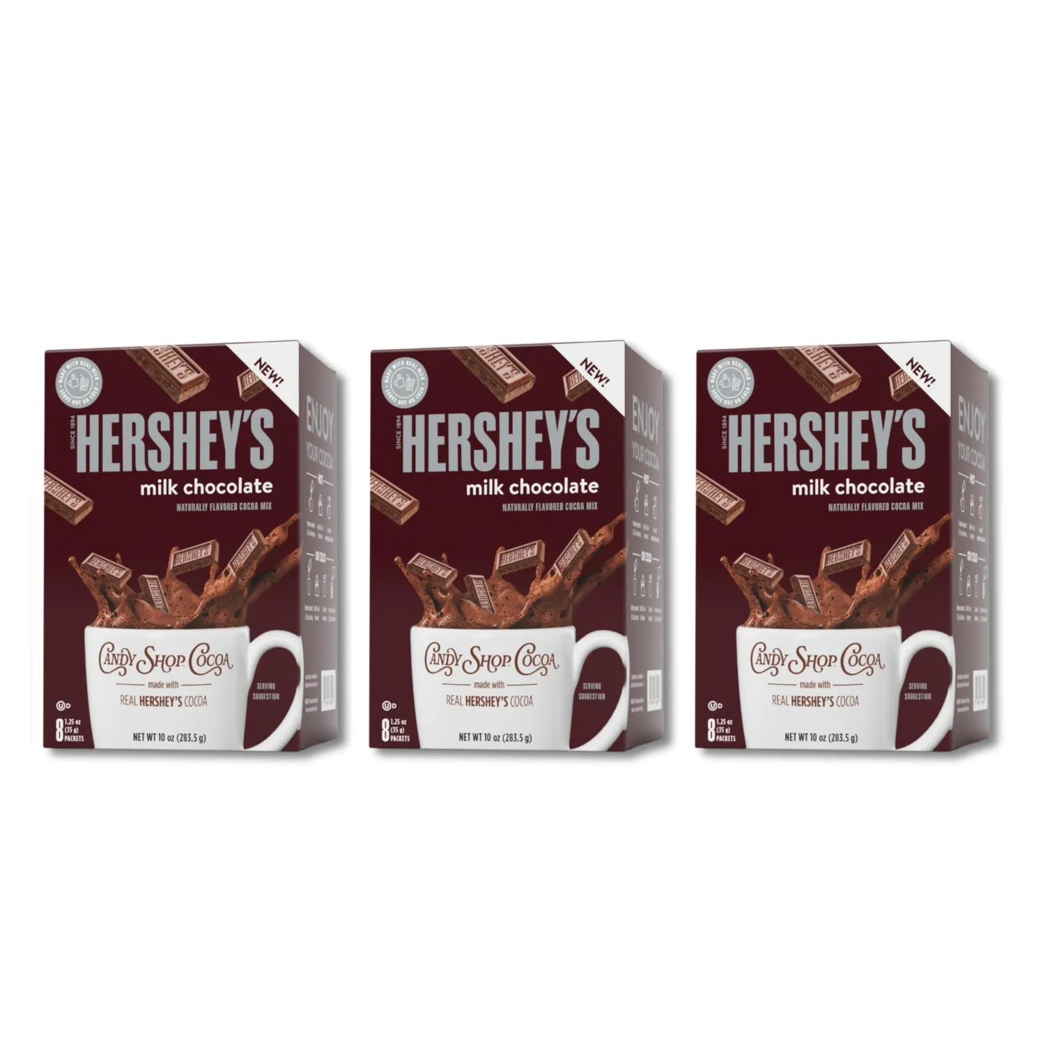 Candy Shop Cocoa HERSHEY'S Milk Chocolate Cocoa Mix Hot Chocolate Make Hot or Iced Cocoa Made With Real Milk Gluten Free 1.25 oz packet (24 count)
