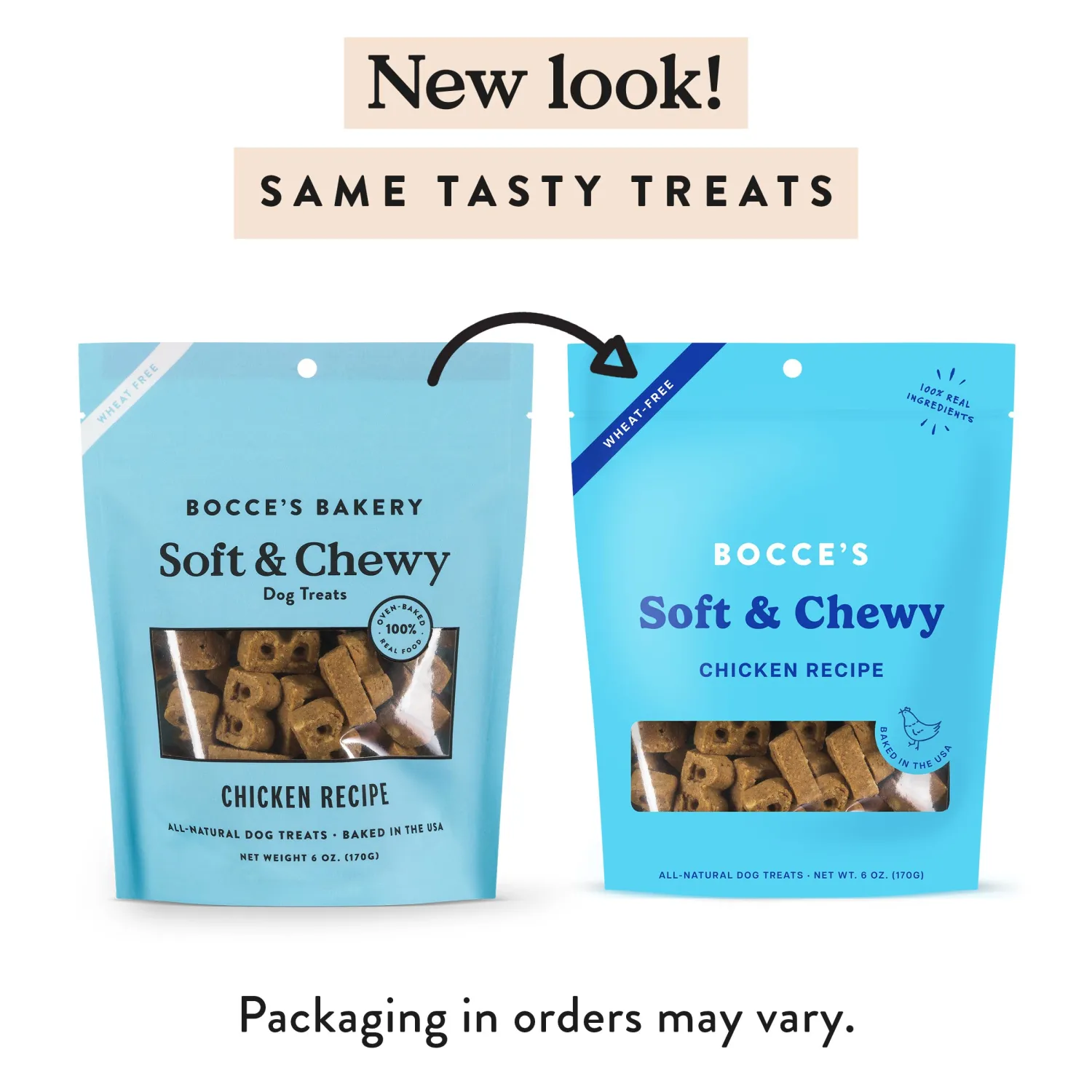 Bocce's Bakery Oven Baked Chicken Recipe Treats for Dogs, Wheat-Free Everyday Dog Treats, Made with Real Ingredients, Baked in The USA, All-Natural Soft & Chewy Cookies, Chicken, 6 oz