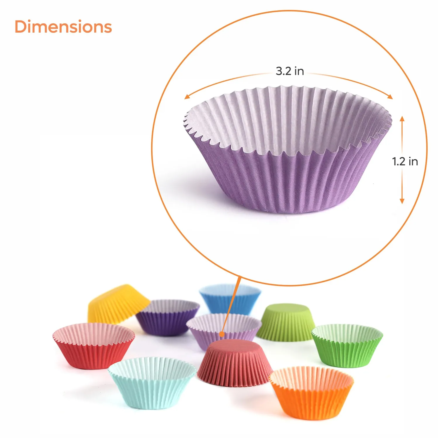 GUSTO [500 Count] Standard Colorful Cupcake Liners, Muffin Liners for Baking, Food Grade & Grease-Proof, Durable Baking Cups for Muffins, Cupcakes, and More - Assorted Colors - Formerly Comfy Package