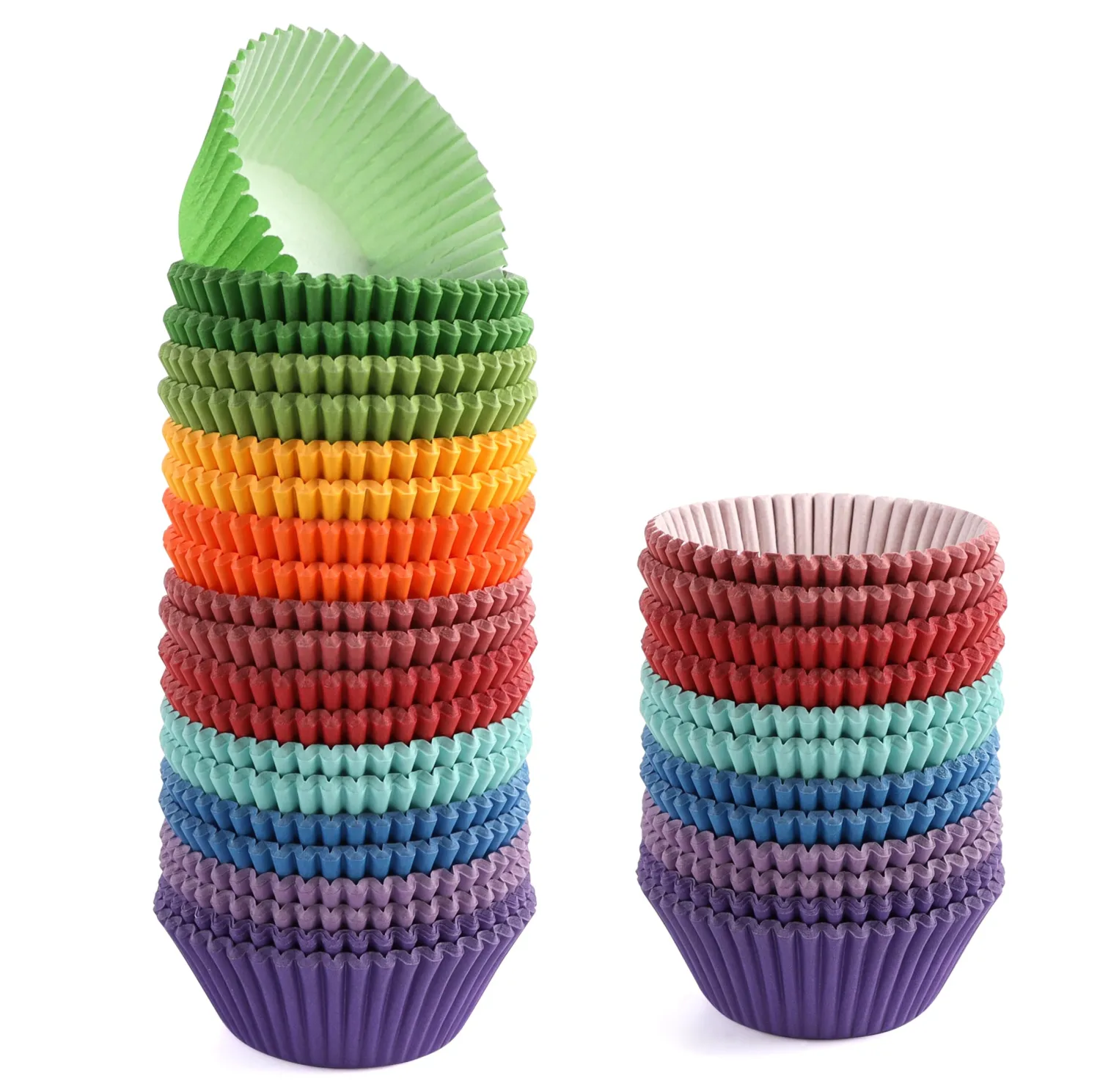 GUSTO [500 Count] Standard Colorful Cupcake Liners, Muffin Liners for Baking, Food Grade & Grease-Proof, Durable Baking Cups for Muffins, Cupcakes, and More - Assorted Colors - Formerly Comfy Package