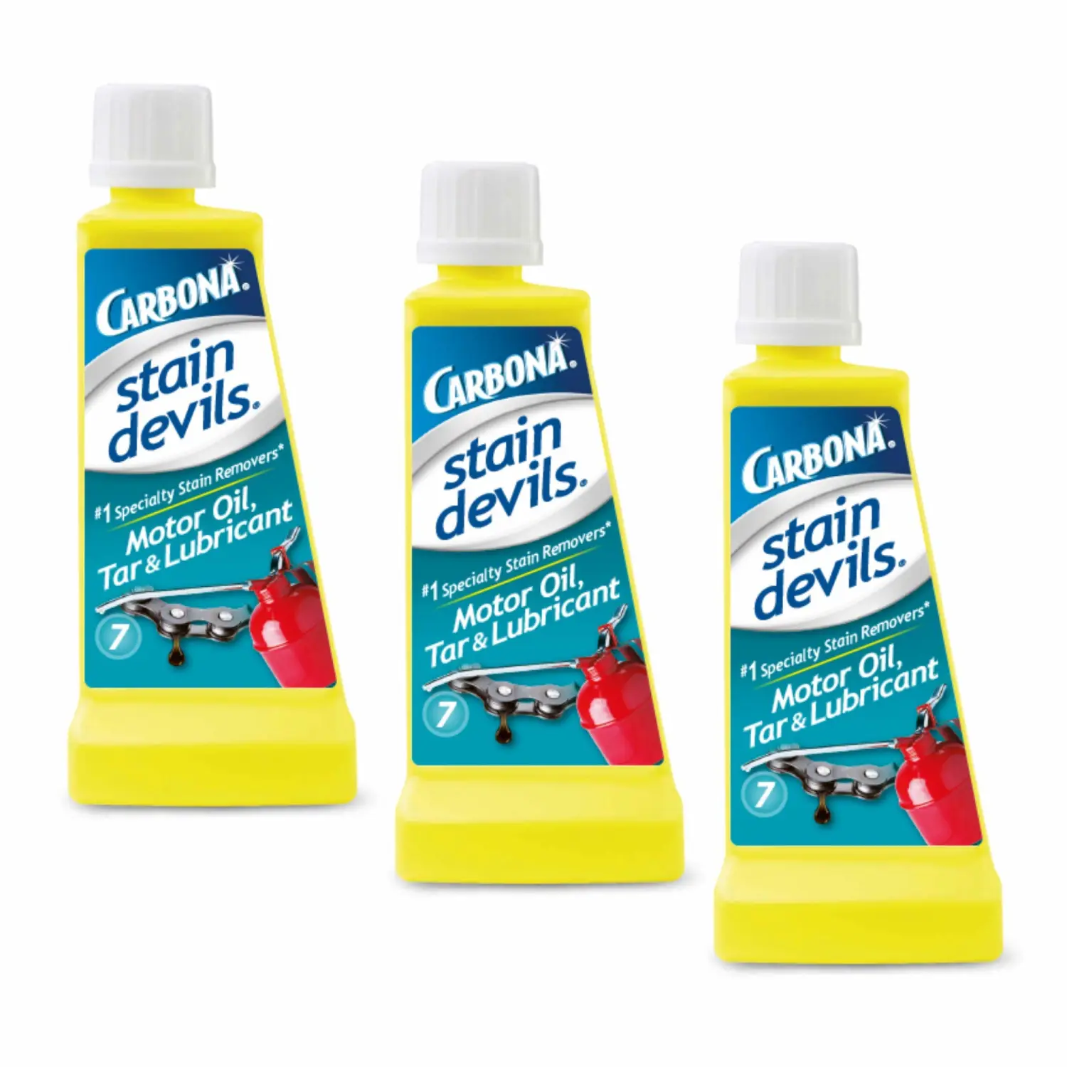 Carbona Stain Devils® #7 – Motor Oil, Tar & Lubricant | Professional Strength Laundry Stain Remover | Multi-Fabric Cleaner | Safe On Skin & Washable Fabrics | 1.7 Fl Oz, 3 Pack