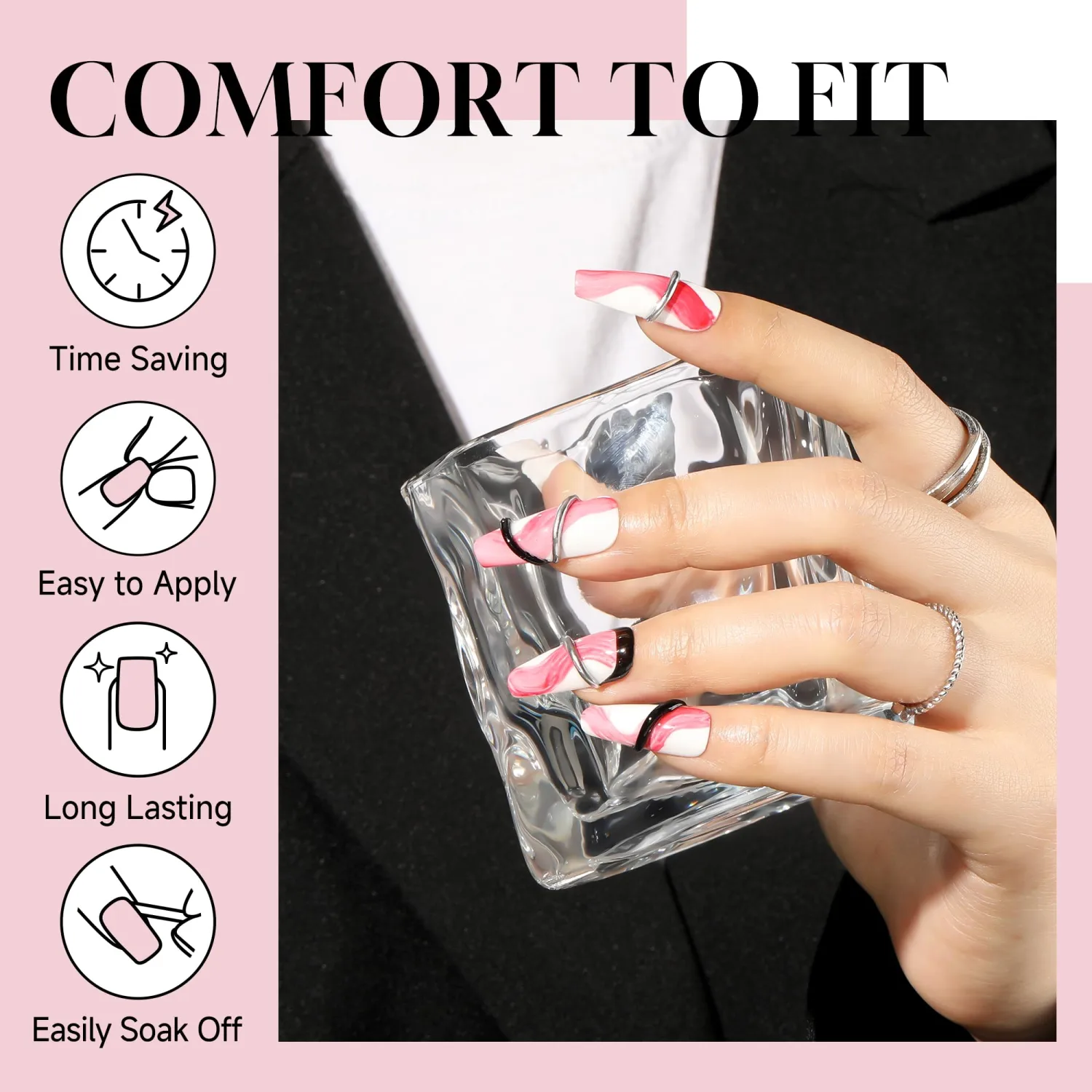 Long Coffin Nails Tips Half Matte 504pcs Long Coffin Gel x Nails Full Cover Coffin False Fake Press On Nails Easily DIY Art Salon Gel x Nail Extensions, 12 Sizes Luckyfairy