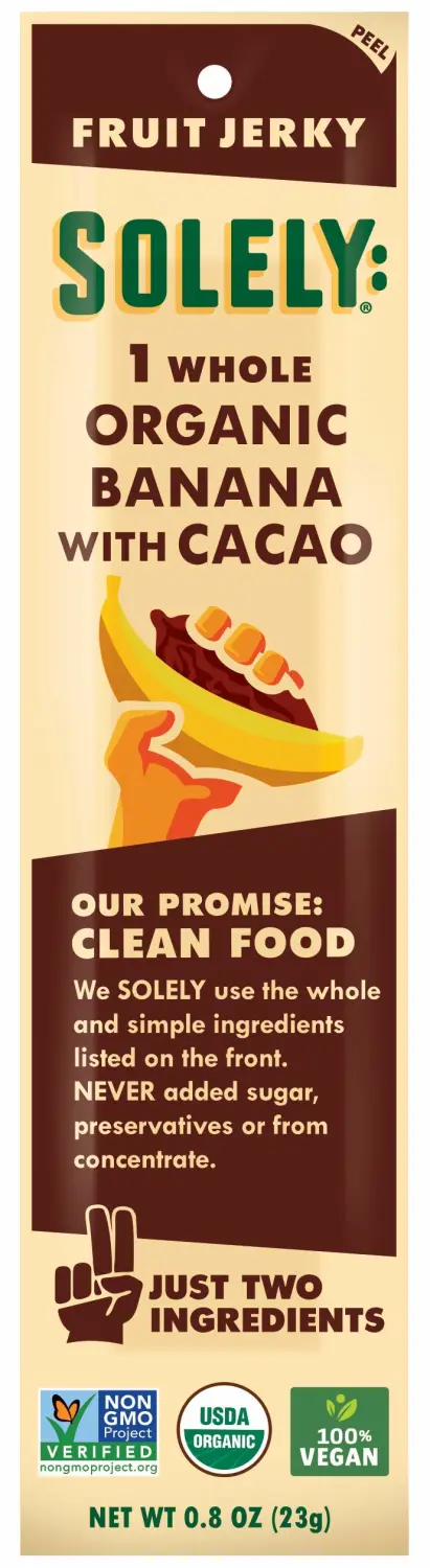 Solely, Fruit Jerky Banana Cacao Organic, 0.8 Ounce…