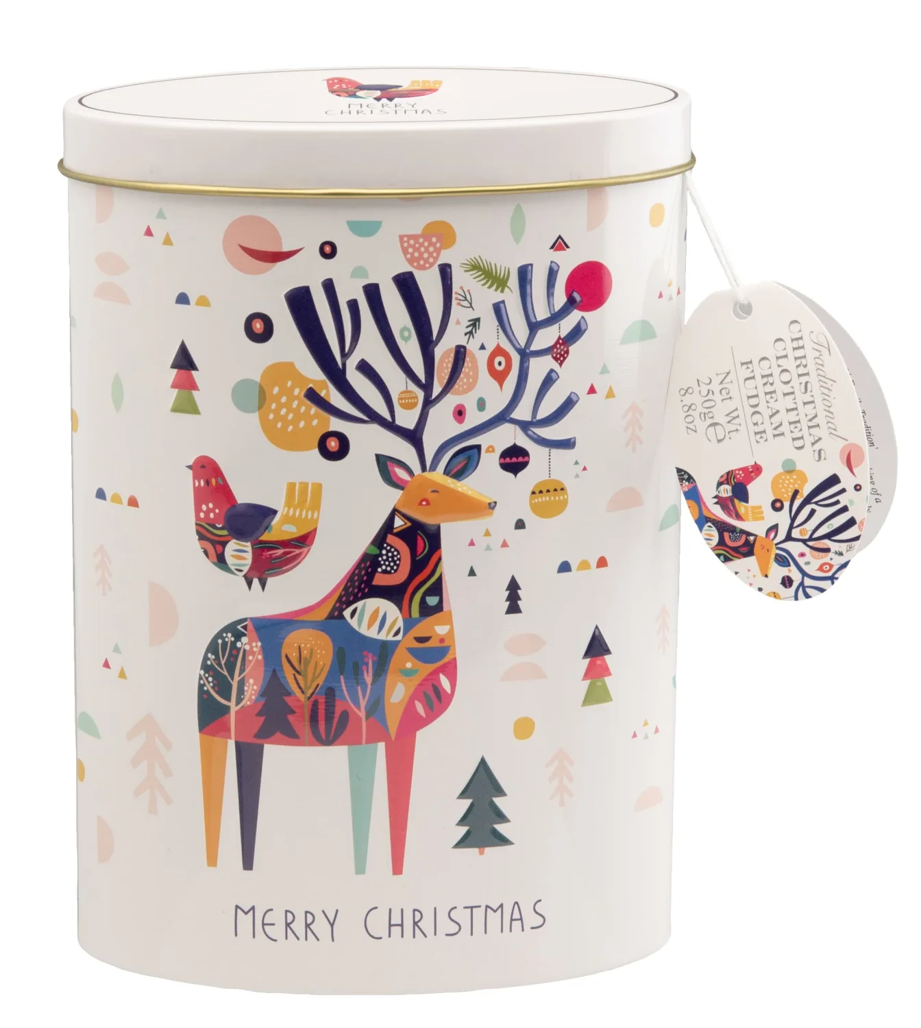 Gardiners of Scotland Clotted Cream Fudge, Christmas Stag Design, 8.8oz Tin