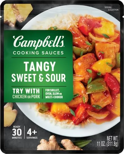 Campbell's Cooking Sauces, Tangy Sweet and Sour, 11 Oz Pouch (Pack of 2)