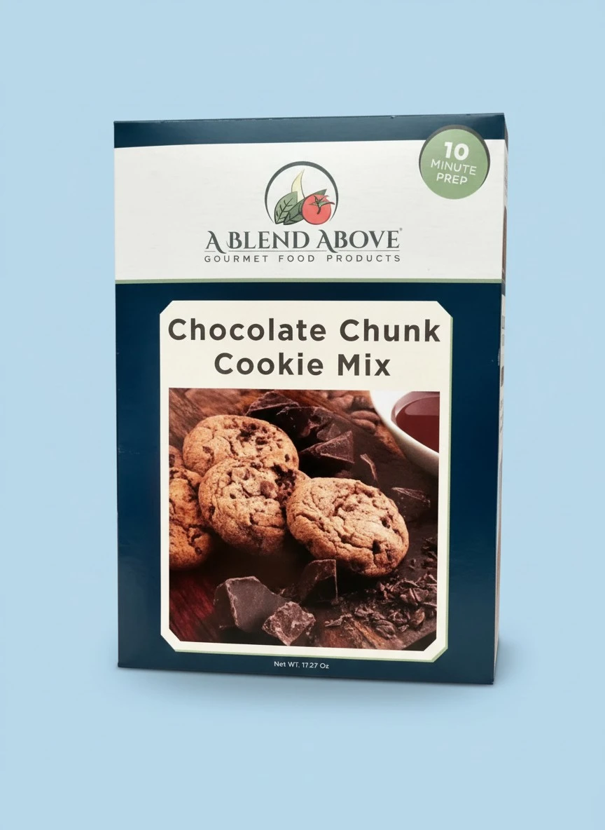 A Blend Above Chocolate Chunk Cookie Mix (Makes Appx. 36 Cookies), Choco-Chip Bliss: Indulgent Chocolate Chip Cookie Mix, Quick and Easy to Make, 10 Minute Prep, Large Chocolate Chips