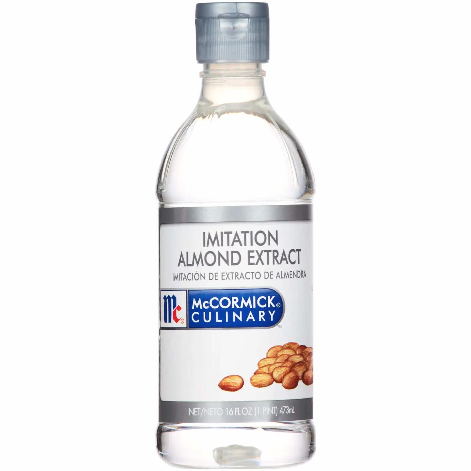 McCormick Culinary Imitation Almond Extract, 16 fl oz - One 16 Fluid Ounce Bottle of Clear Almond Extract for Baking, Best in Baked Goods, Desserts, Beverages and More