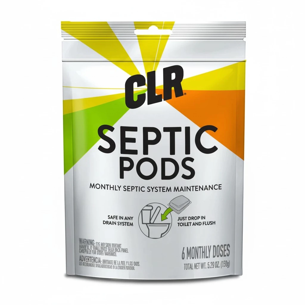 CLR Septic System Treatment Pods, Hassle-Free, Dissolvable and Easy to Flush, Formulated with Biobased Ingredients, Helps prevent Clogs and Build-up, 6 Month Supply