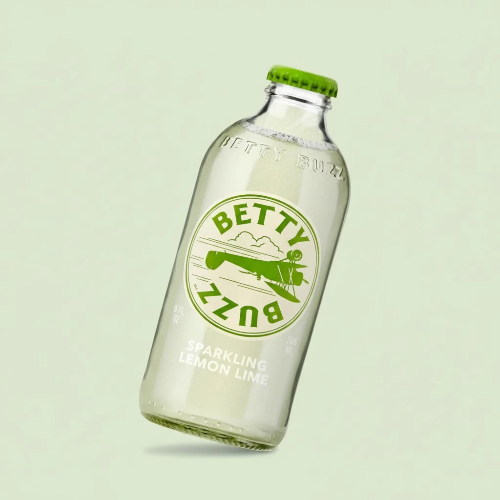 Betty Buzz Sparkling Lemon Lime Premium Sparkling Soda by Blake Lively (12 pack) | Natural Flavors & Sweeteners, Only Clean Ingredients