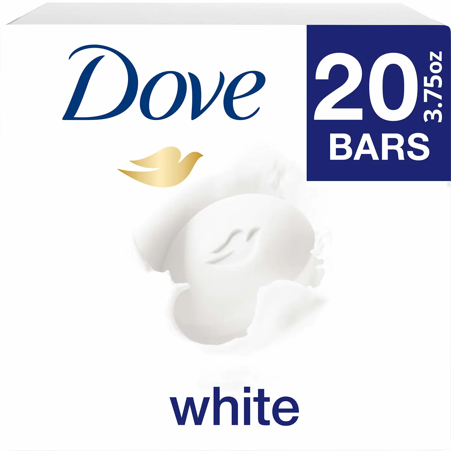 Dove Beauty Bar More Moisturizing than Bar Soap White Effectively Washes Away Bacteria, Nourishes Your Skin 3.75 oz 20 Bars
