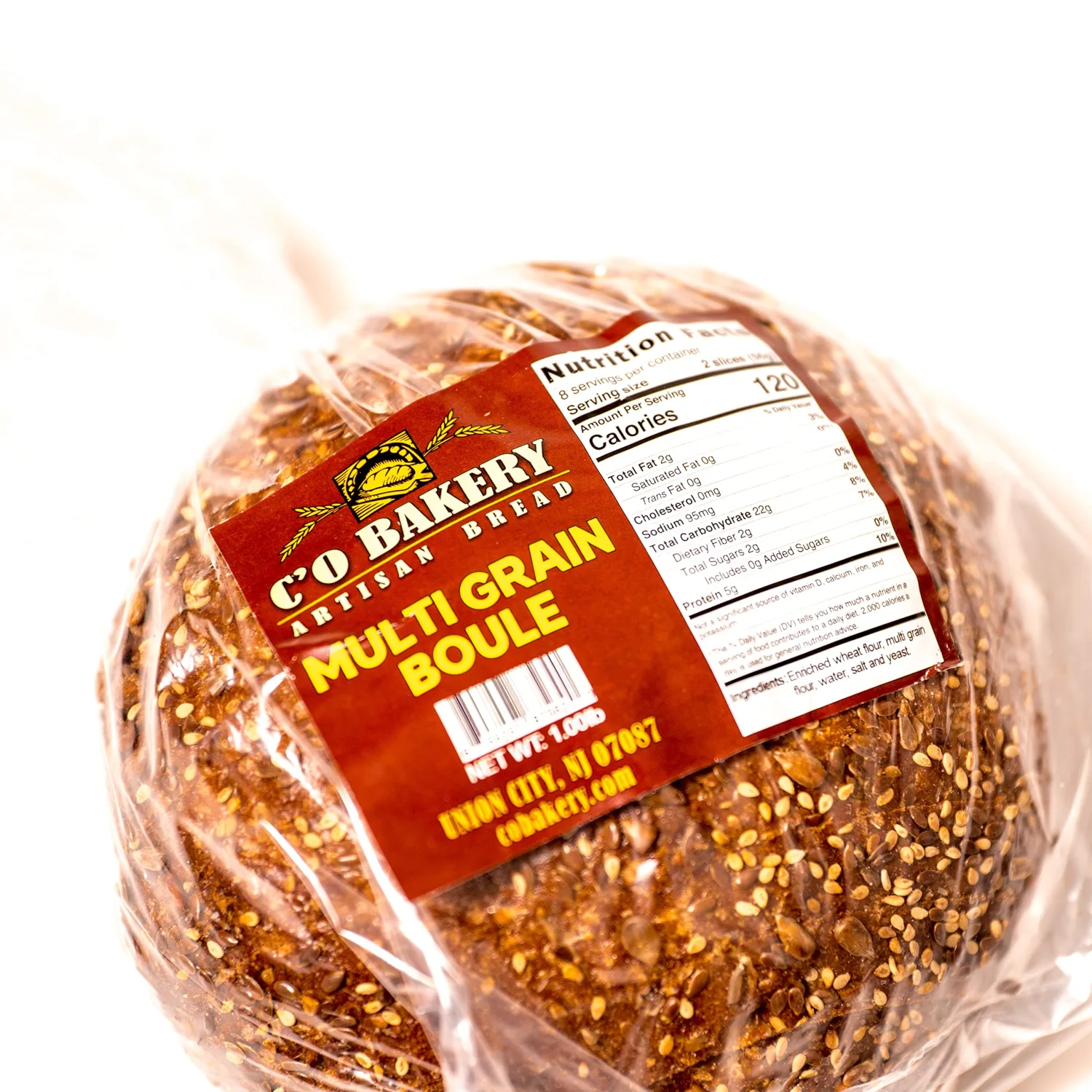 C'O Bakery Artisan Bread Multi Grain Boule - Handmade, All Natural, High Fiber, Sliced Sandwich Loaf Multipack (Pack of 4 Loaves)