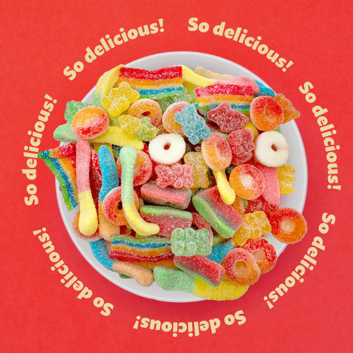 Sour Gummy Candy Mix | 2-Pound Pack | Belts, Peach Rings, Watermelon Wedges, Worms, Bears - Party Favors
