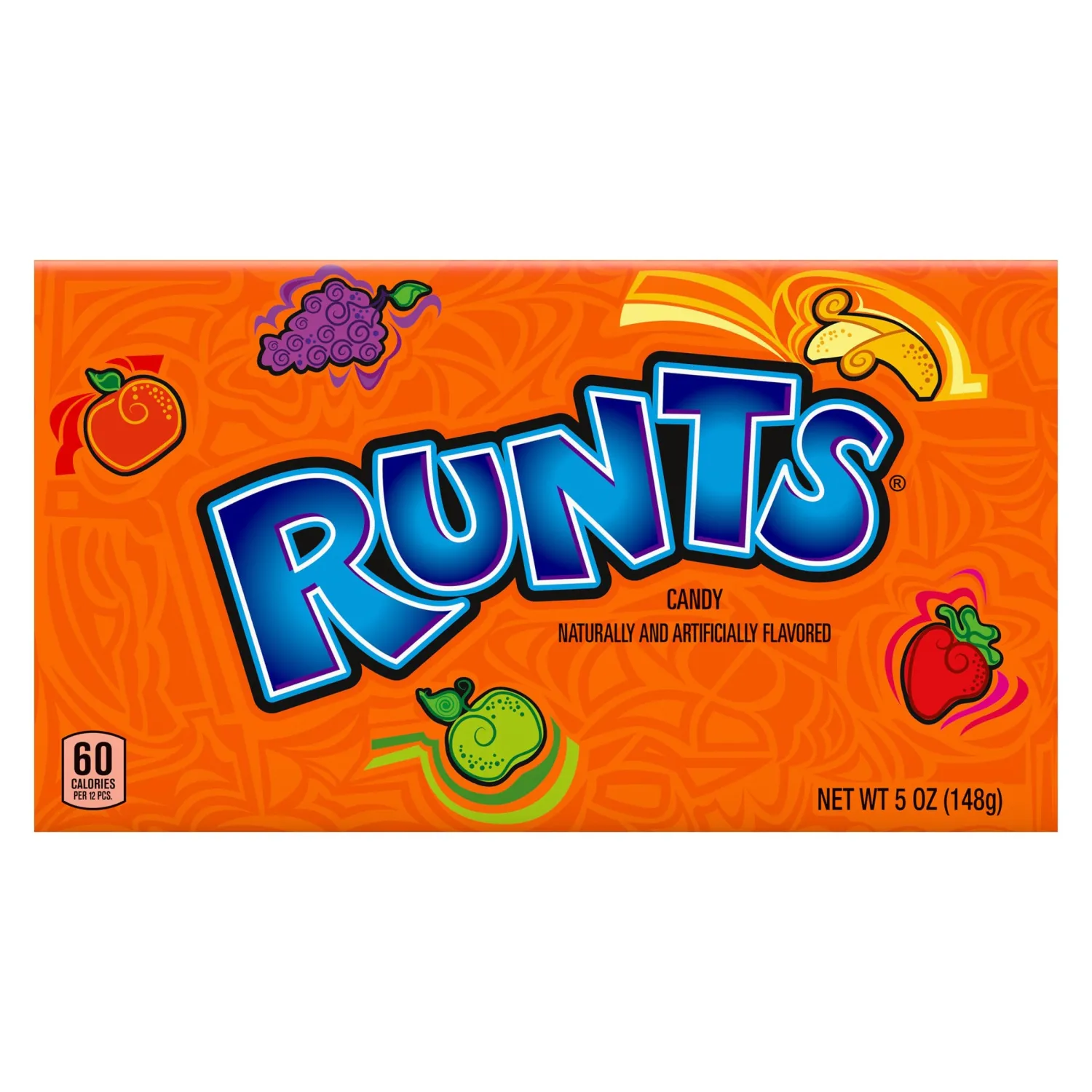 Wonka Runts Hard, Chewy & Fruity Candy, 5 Ounce Theater Candy Boxes (Pack of 12)