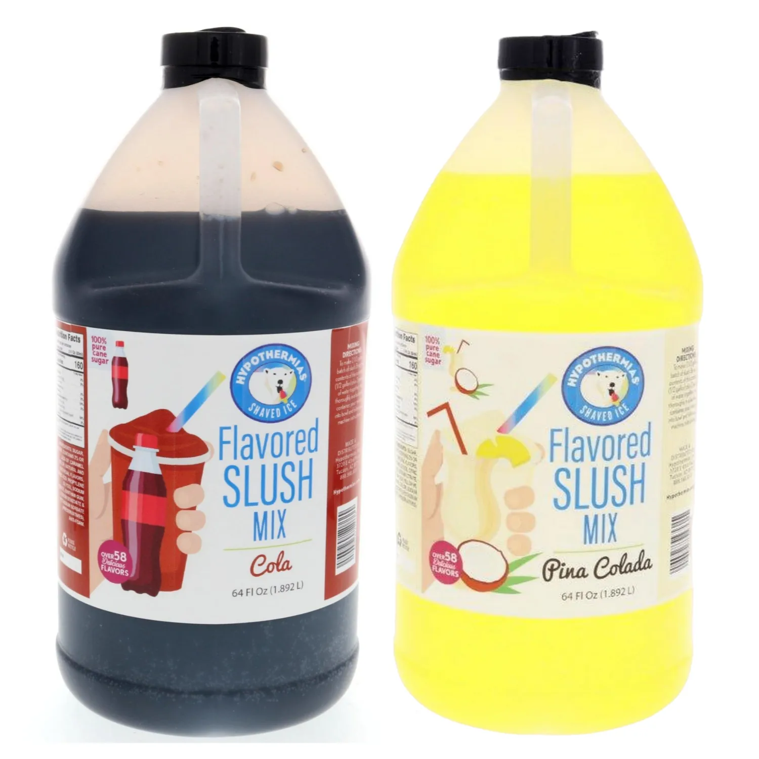 Hypothermias Slush Mix, Choose Your Own Flavors,1/2 Gallon Each, Two Pack, 100% Pure Cane Sugar
