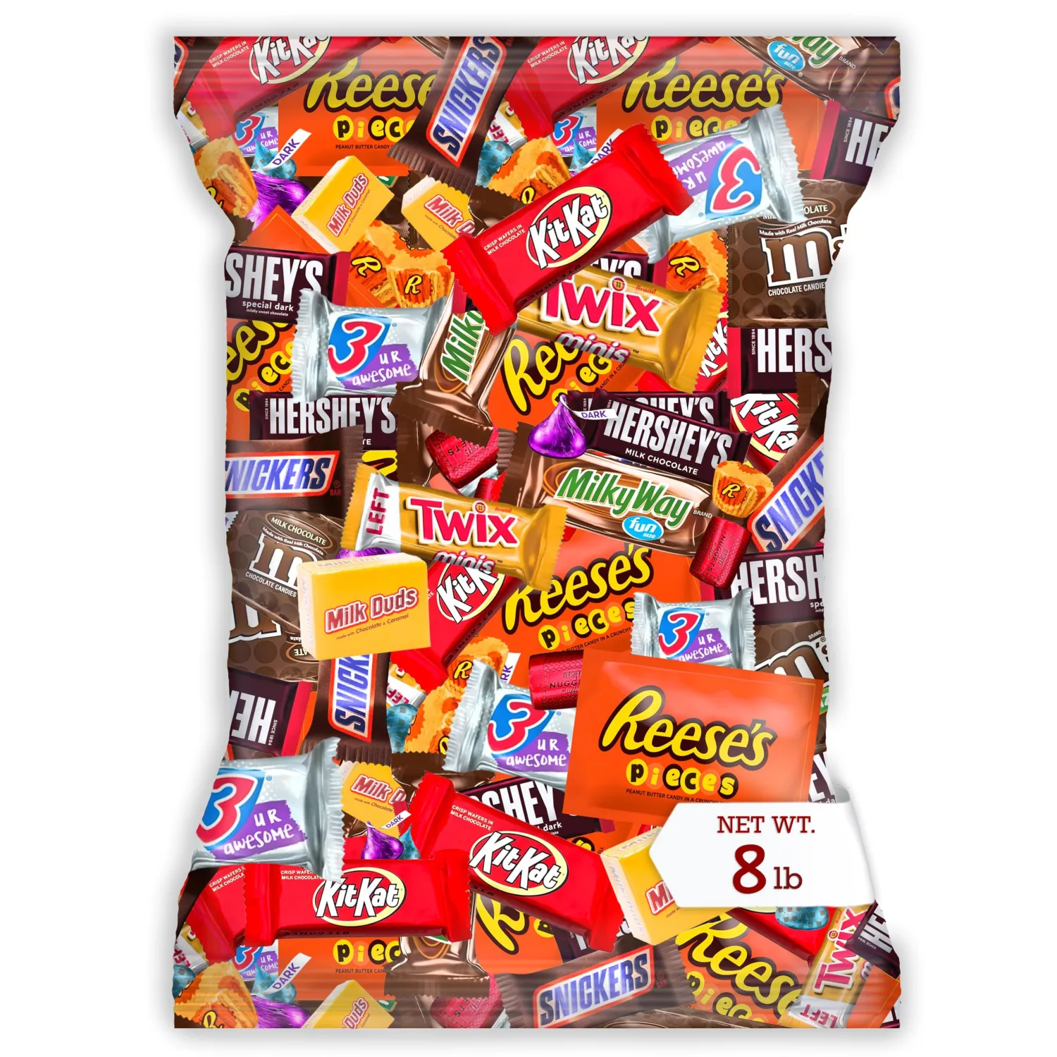 Bulk Chocolate Assortment Variety Pack - Chocolate Candy Variety Pack - 8 lb Bag of Mixed Bulk Chocolate, Milk Chocolate, Dark Chocolate, and more! Bulk Candy Mix for Candy Bags - Candy - Chocolate (8 LBS)