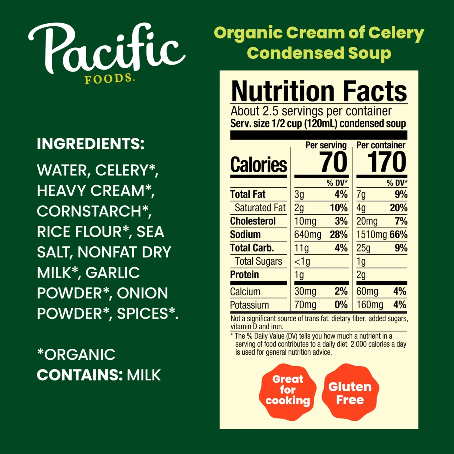 Pacific Foods Organic Condensed Cream of Celery Soup, 10.5 oz Can
