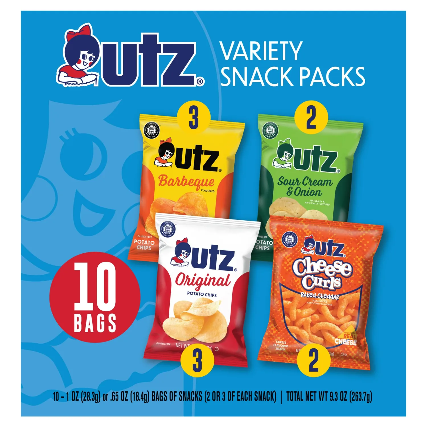 Utz, Variety Box 10 Count, 9.3 Ounce