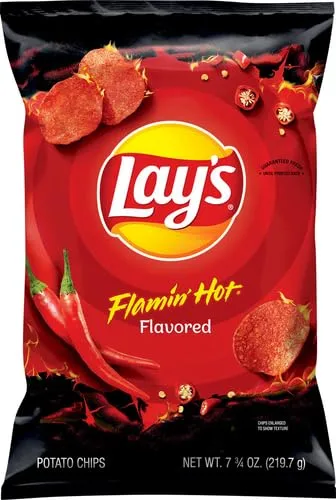 Lay's Potato Chips, Flamin' Hot Flavored Snacks, 7.75oz Bag