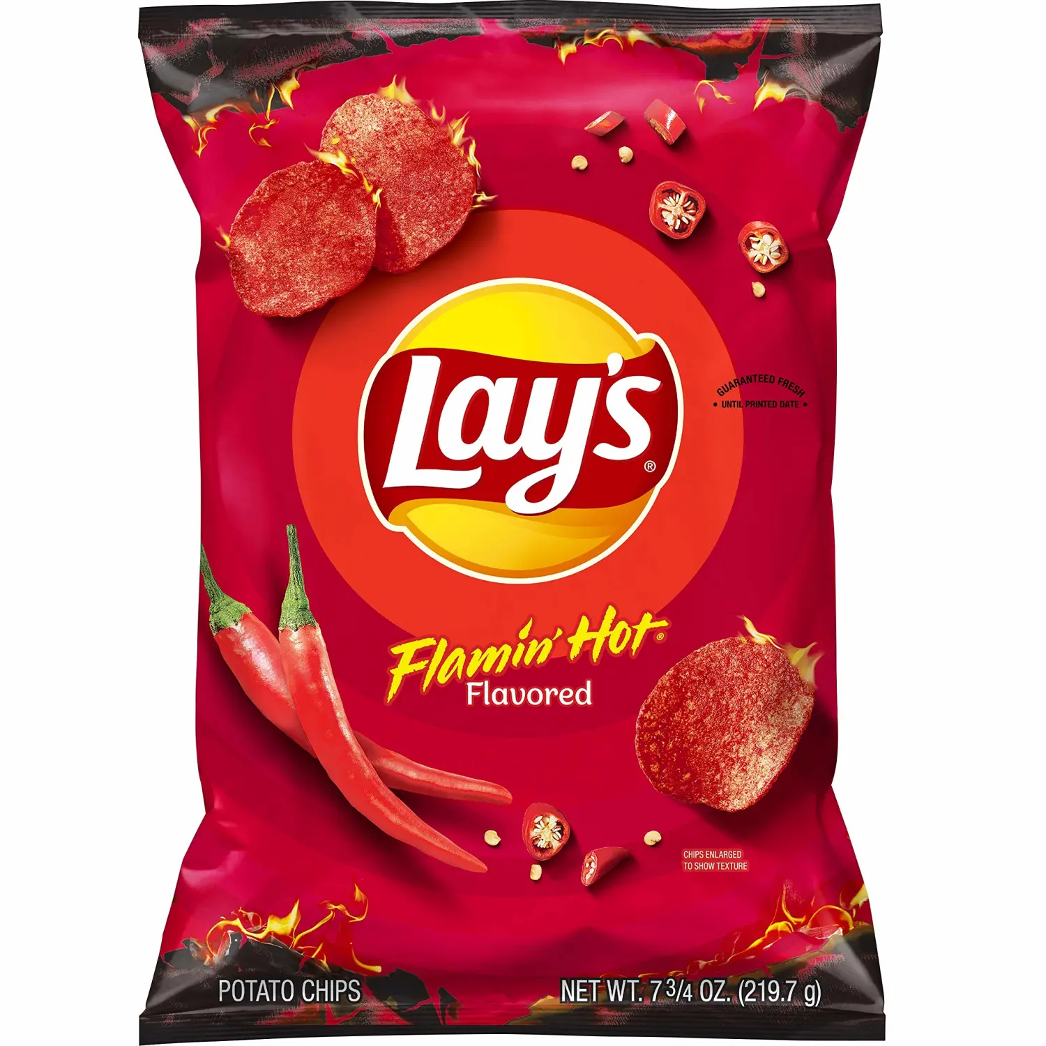 Lay's Potato Chips, Flamin' Hot Flavored Snacks, 7.75oz Bag