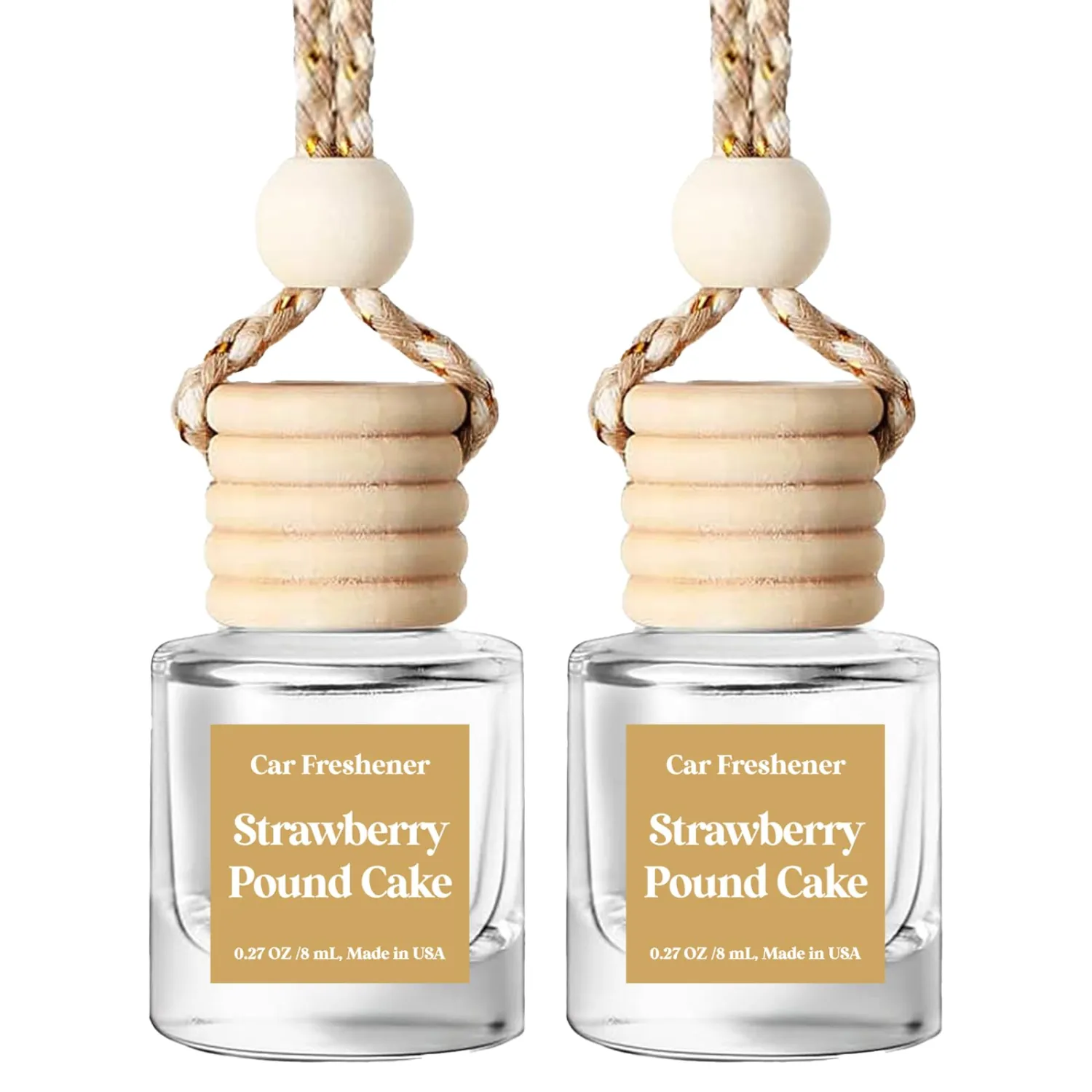 HoogaLife Car Air Freshener Diffuser 2 Pack Hanging Air Freshener Diffuser - Strawberry Cake Fragrance Oil Air Diffuser for Car, 45+ Days Long Lasting Fragrance Made in USA Car Air Fresheners