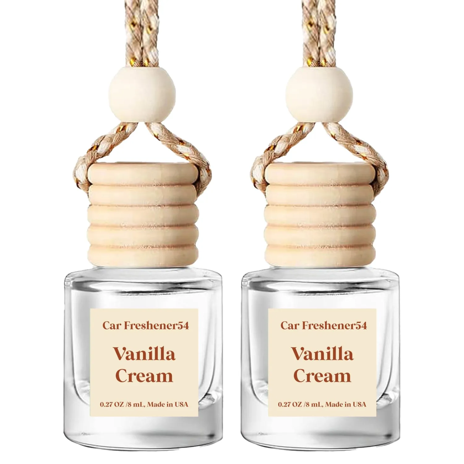 HoogaLife Car Air Freshener Diffuser 2 Pack Hanging Air Freshener Diffuser - Vanilla Cream Fragrance Oil Air Diffuser for Car, 45+ Days Long Lasting Fragrance Made in USA Car Air Fresheners