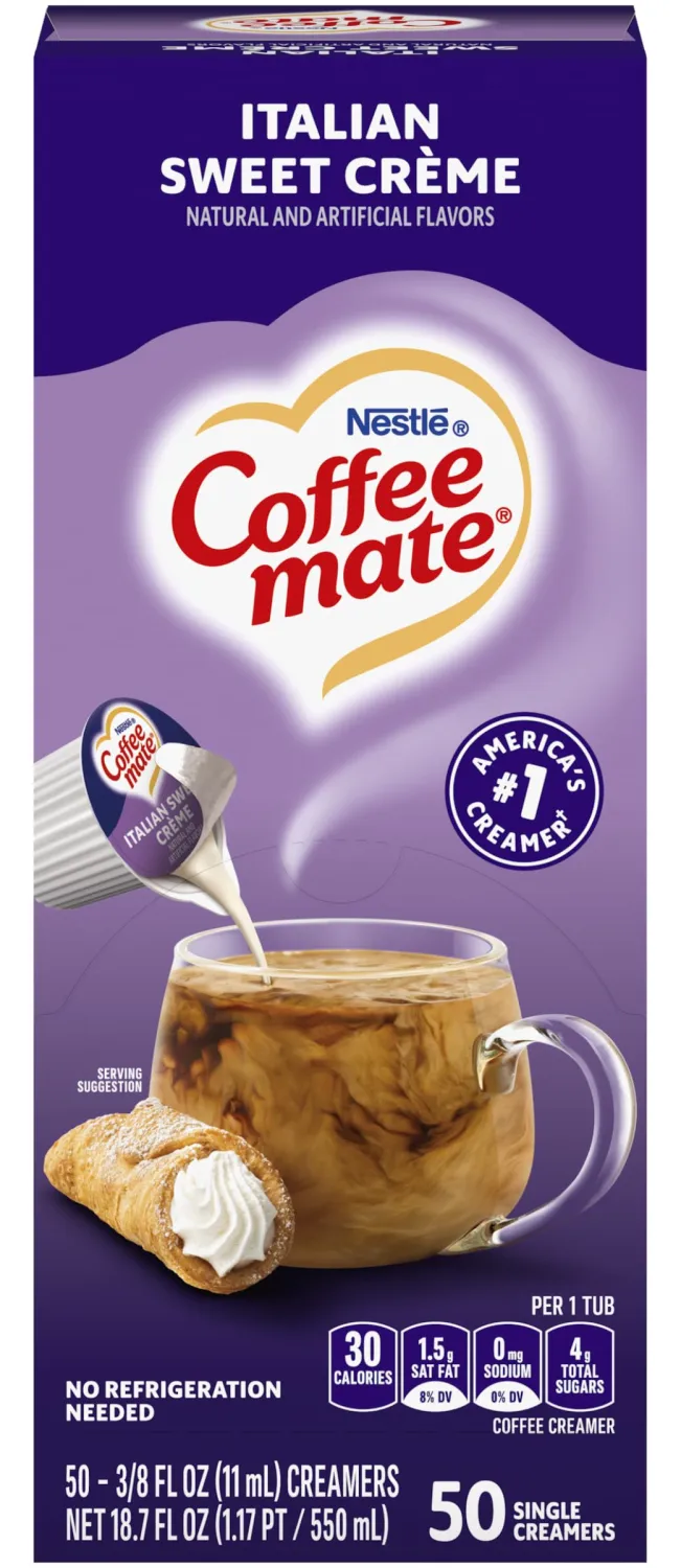 Coffee-mate 84652 Liquid Coffee Creamer, Italian Sweet Creme, 0.375 oz Cups, 50/Box