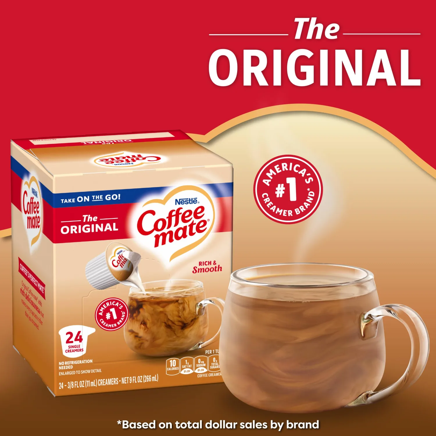 Nestle Coffee mate Original Liquid Coffee Creamer Singles, 24 Count