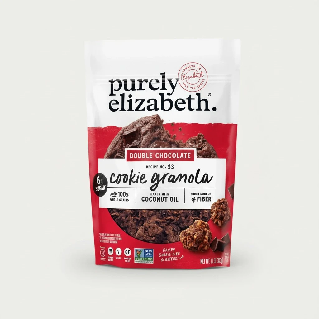Purely Elizabeth Cookie Granola, Double Chocolate, Gluten-Free, Non-GMO 11oz Bag (3 Pack)