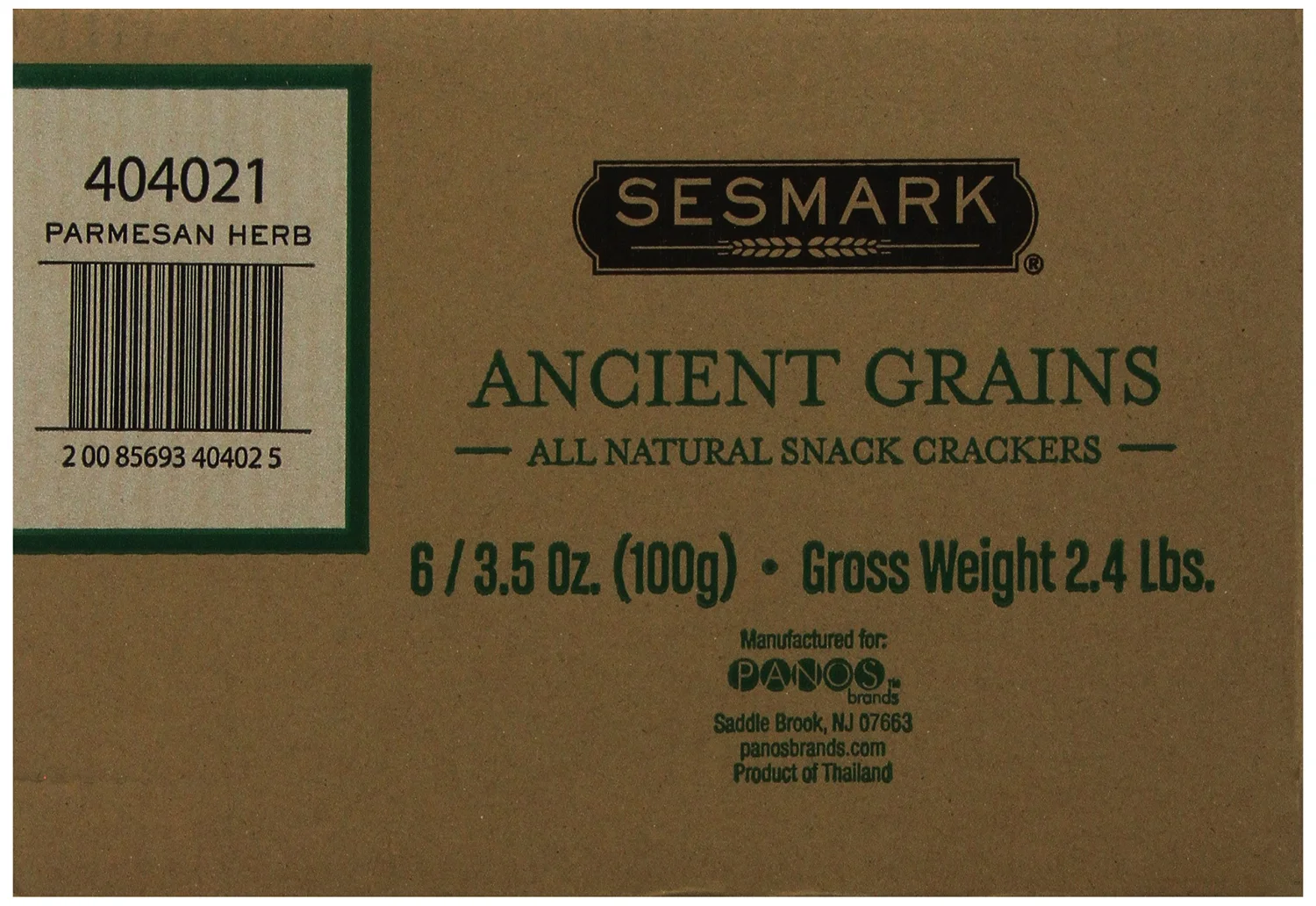 Sesmark Ancient Grains Rice Crackers, Parmesan Herb, 3.5 Ounce (Pack of 6)
