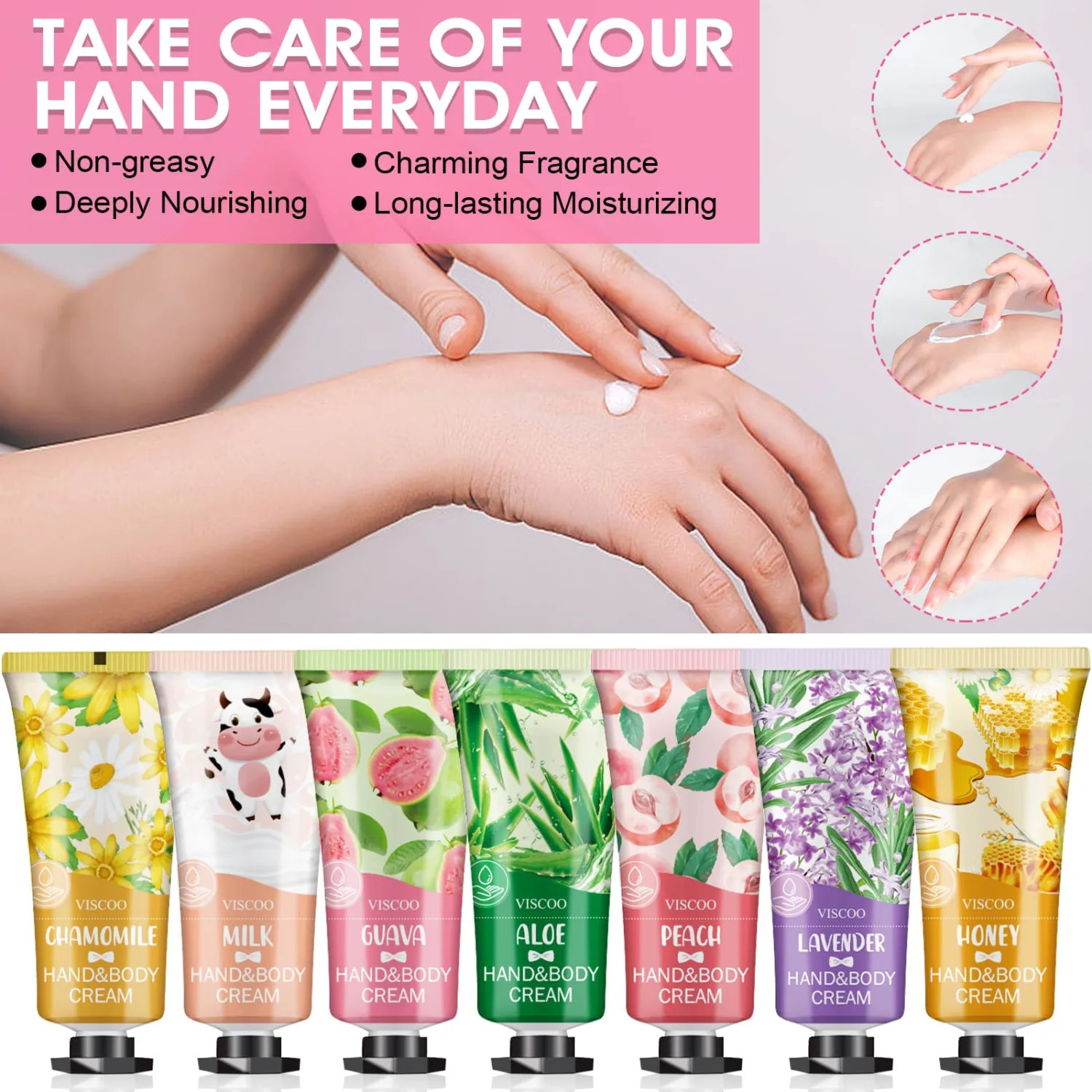 7 Pack Hand Cream Gifts Set for Women,Easter Basket Stuffers,Mothers Day Gifts,Teacher Appreciation Gifts,Nurse Gifts,Moisturizing Mini Hand Lotion Travel Size in Bulk for Dry Cracked