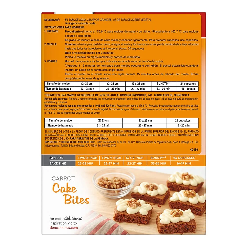 Duncan Hines Signature Perfectly Moist Carrot Cake Mix (Pack of 3)